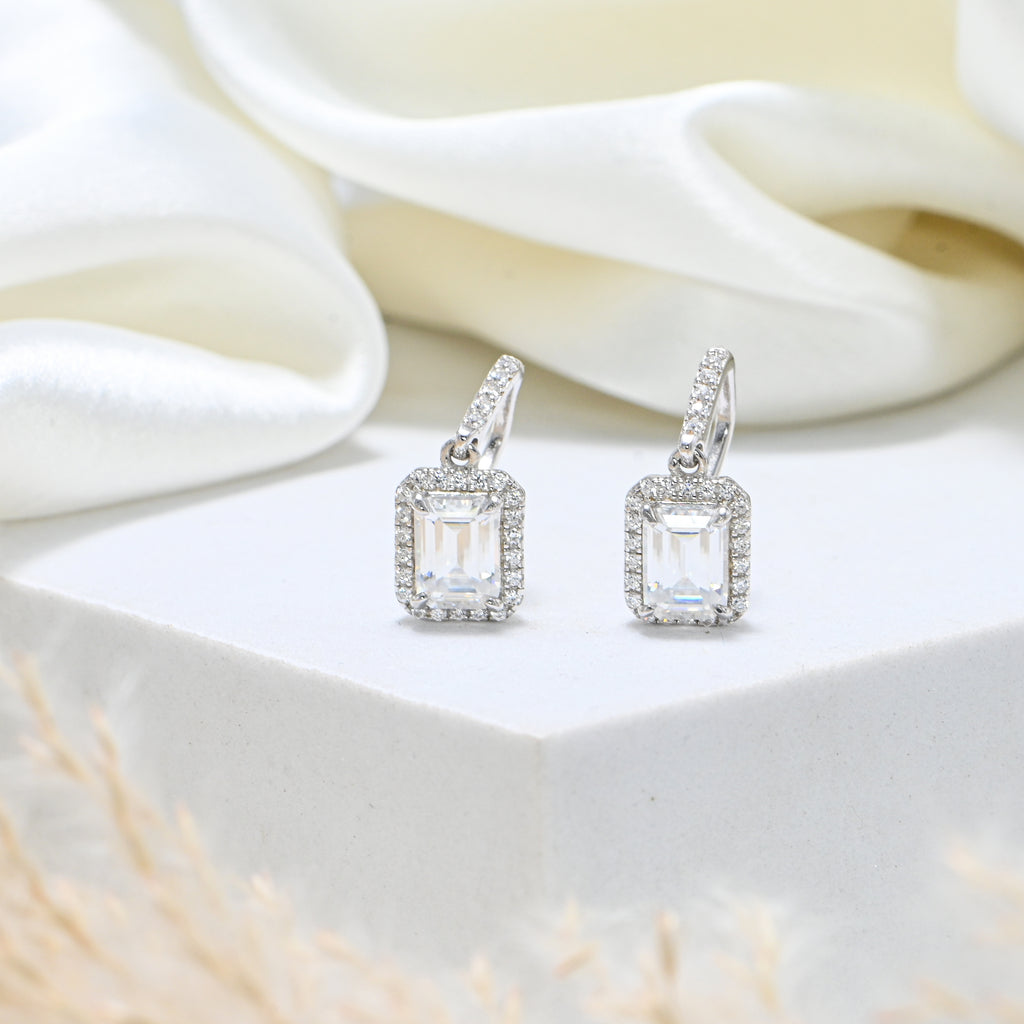 Elegant Dainty Moissanite Stud Earrings – Sterling Silver, Round Cut, Perfect Wedding Gift