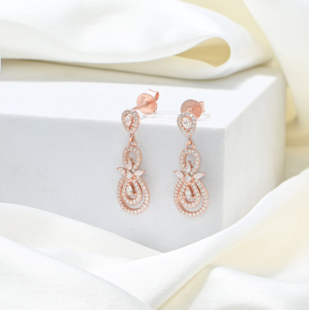 Dainty Rhodium-Finish Moissanite Stud Earrings – Round Cut Sterling Silver Wedding Gift