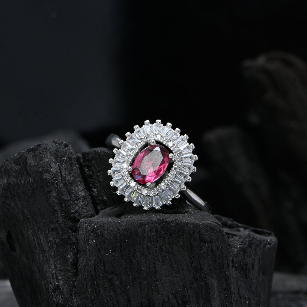 925 Silver Cubic Zirconia Statement Ring Hypoallergenic Jewellery Anniversary & Birthday Gift