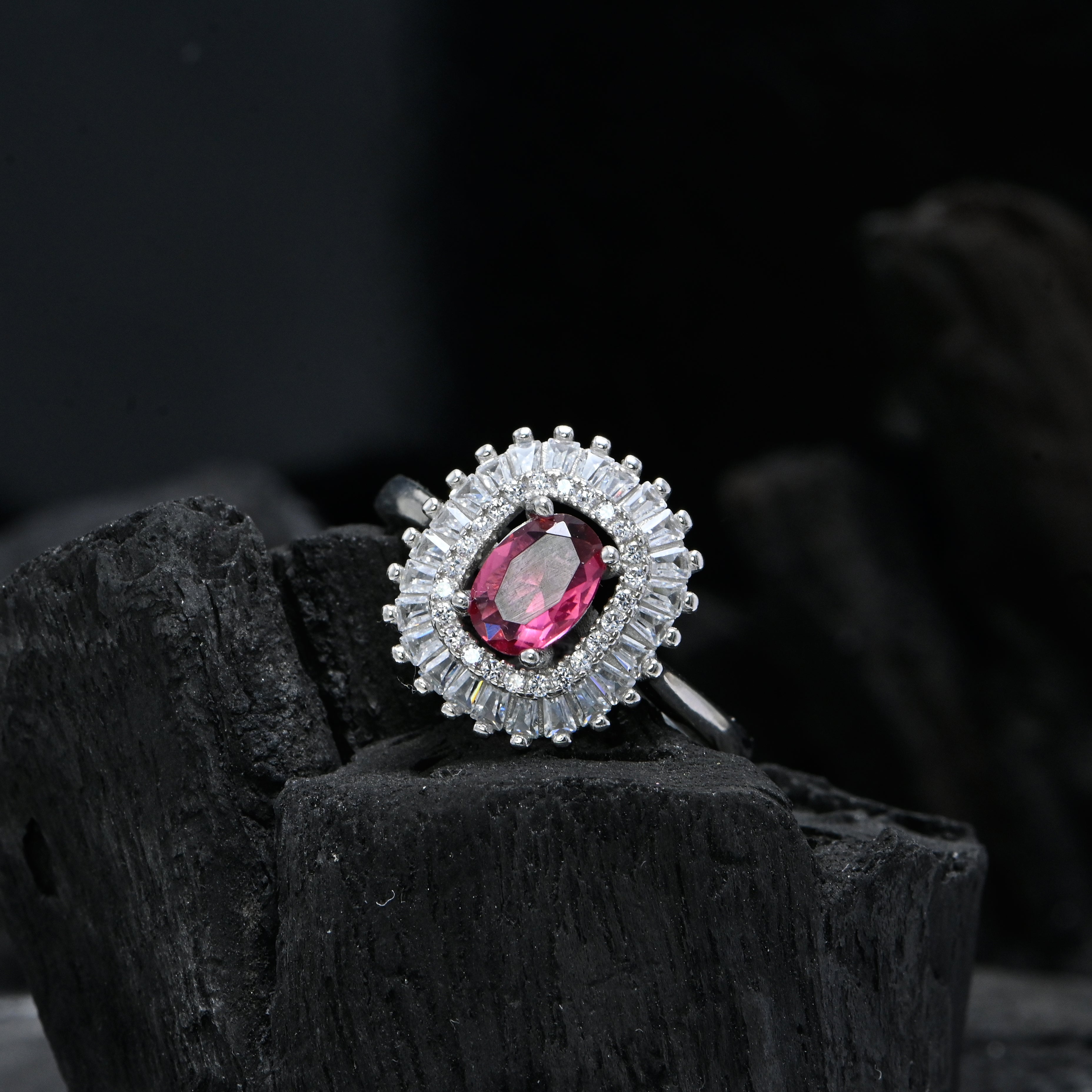 925 Silver Cubic Zirconia Statement Ring Hypoallergenic Jewellery Anniversary & Birthday Gift