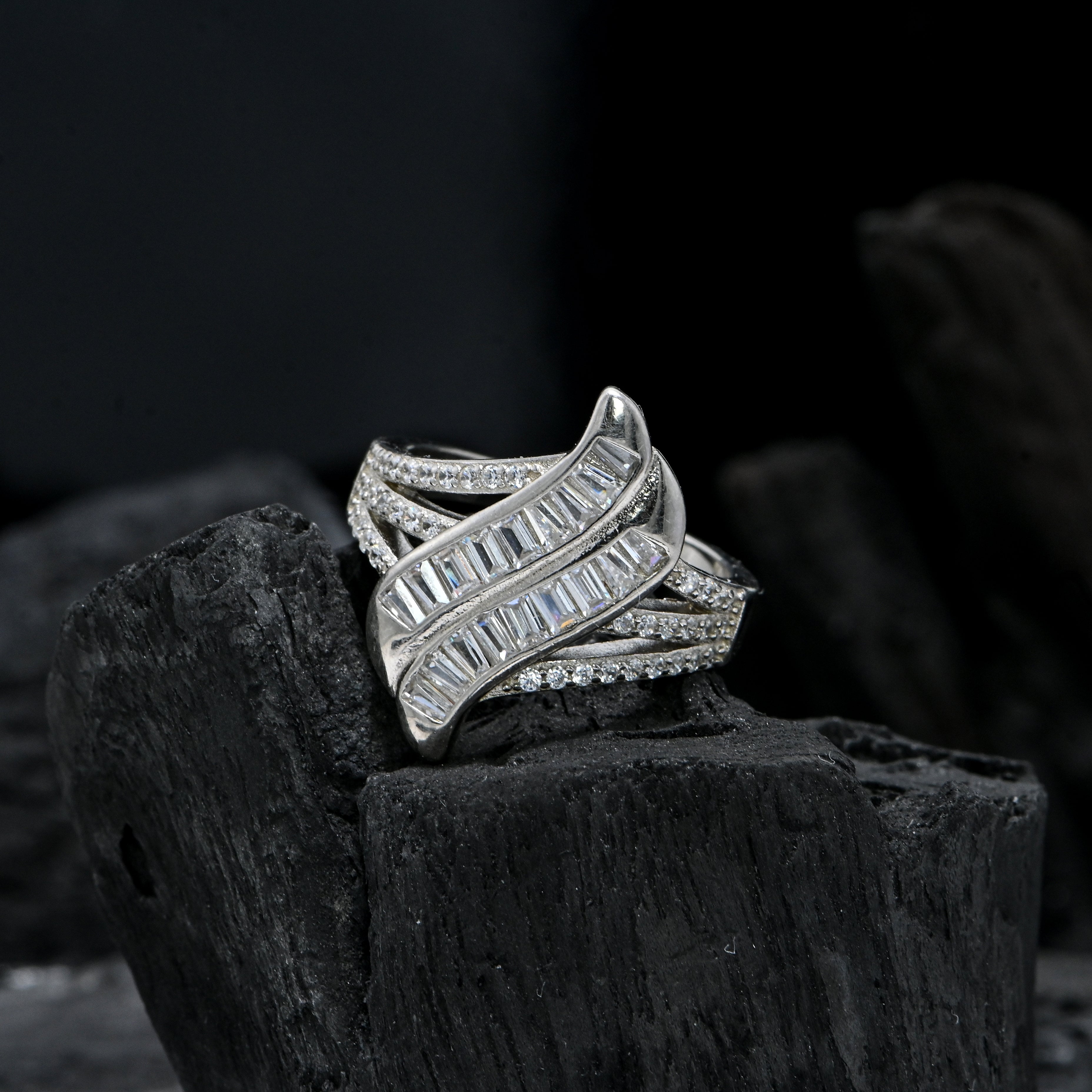 925 Sterling Silver Bridal Cubic Zirconia Ring, Elegant CZ Wedding Band, Perfect Promise or Engagement Jewelry Gift for Her