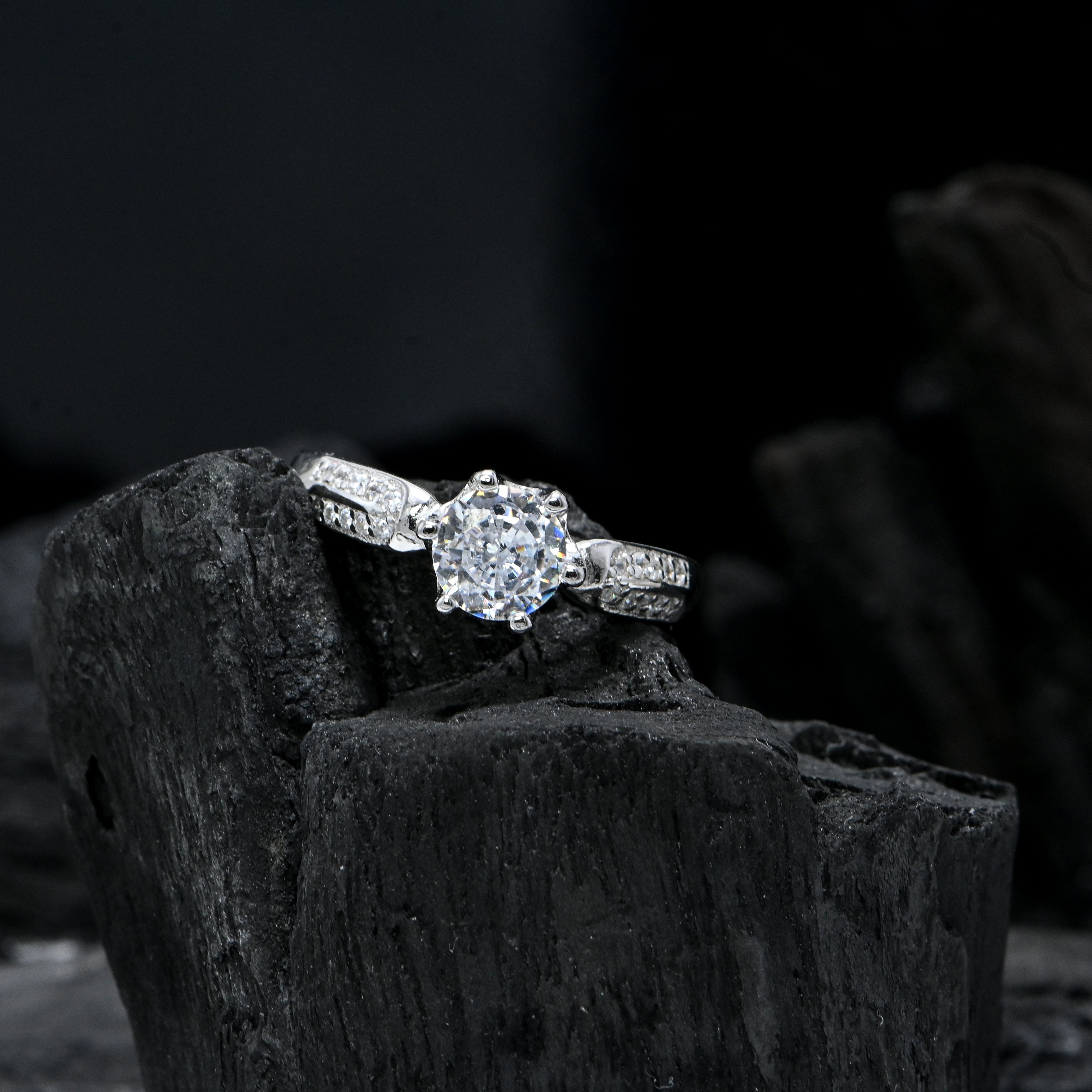 Women’s Sterling Silver Cubic Zirconia Ring Elegant Minimalist Jewelry