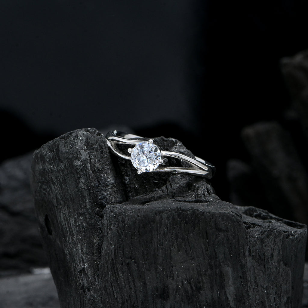 Lightweight Sterling Silver Cubic Zirconia Ring Fine Jewelry Gift for Her