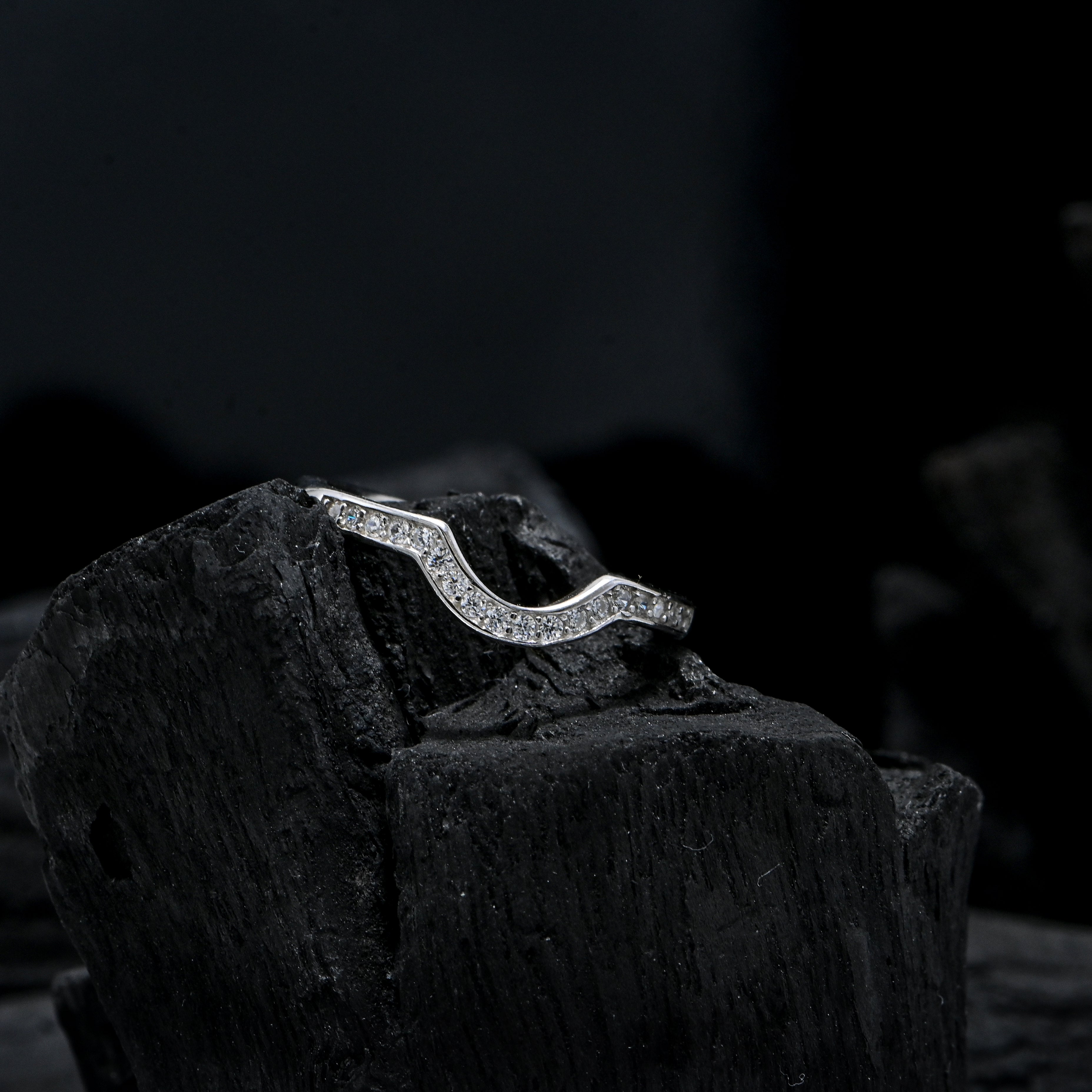 Minimalist Sterling Silver Ring with Round Cut Cubic Zirconia Dainty Gift for Her