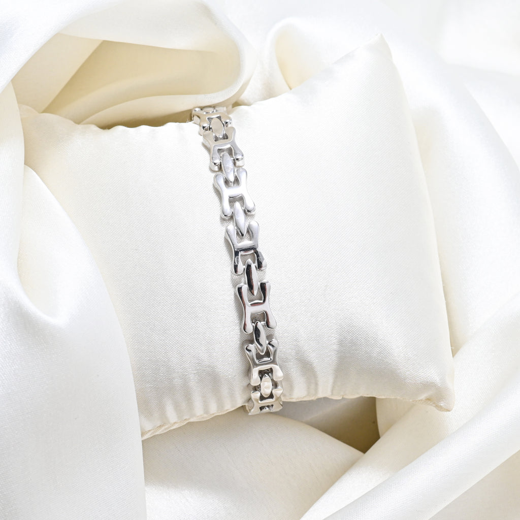 Premium Men’s Rhodium and Gold Polished Bracelet for Everyday Style