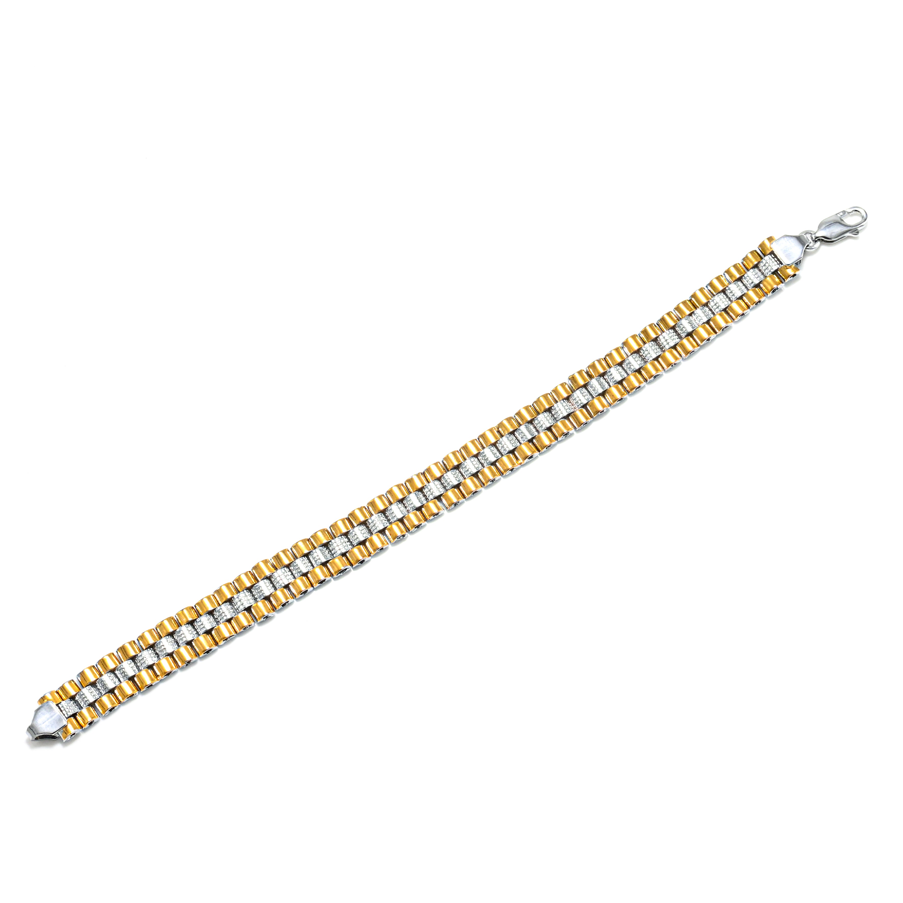 Premium Rhodium–Gold Polished Bracelet-Gift for Him