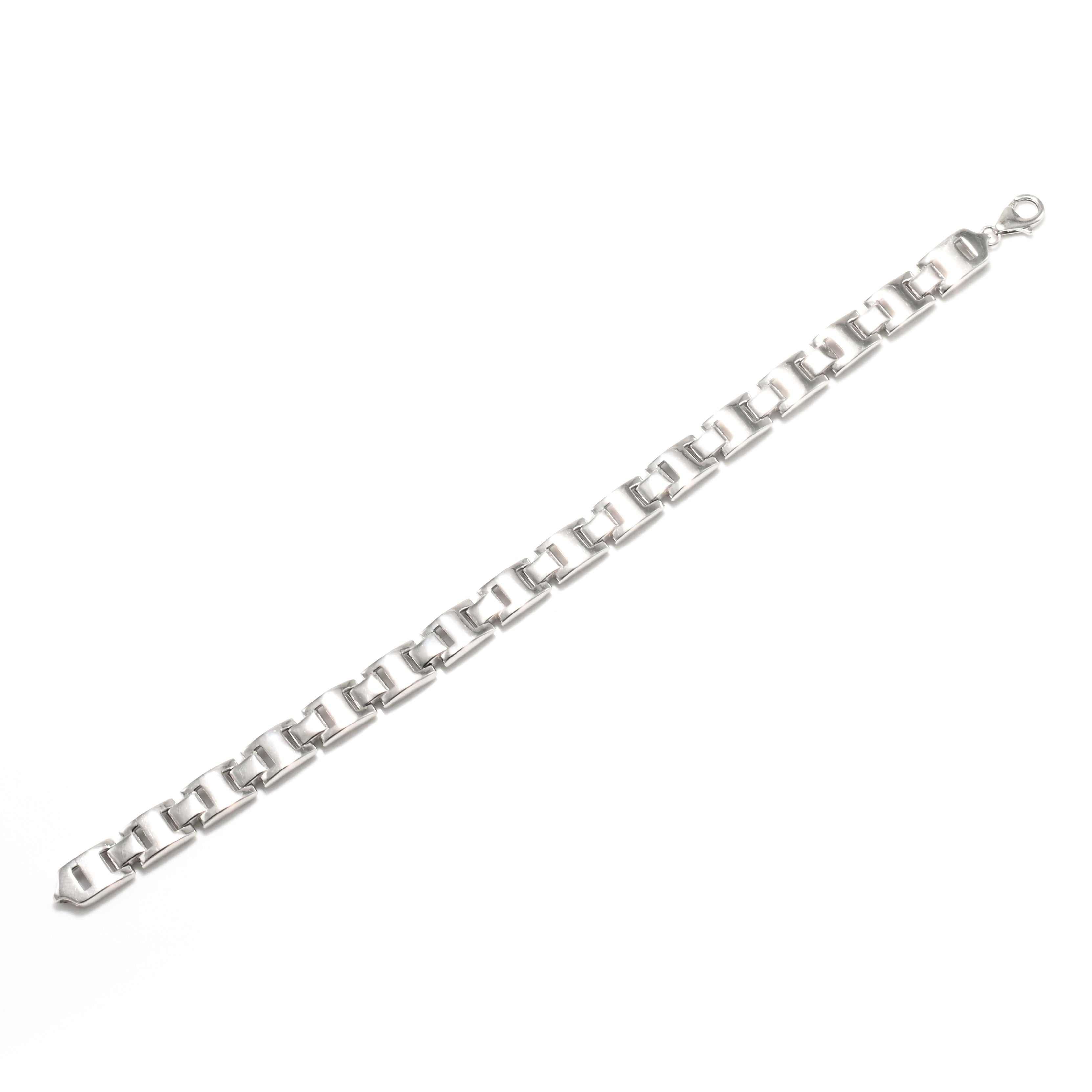 Bold & Refined Men’s Bracelet Featuring a High-Shine Rhodium Finish