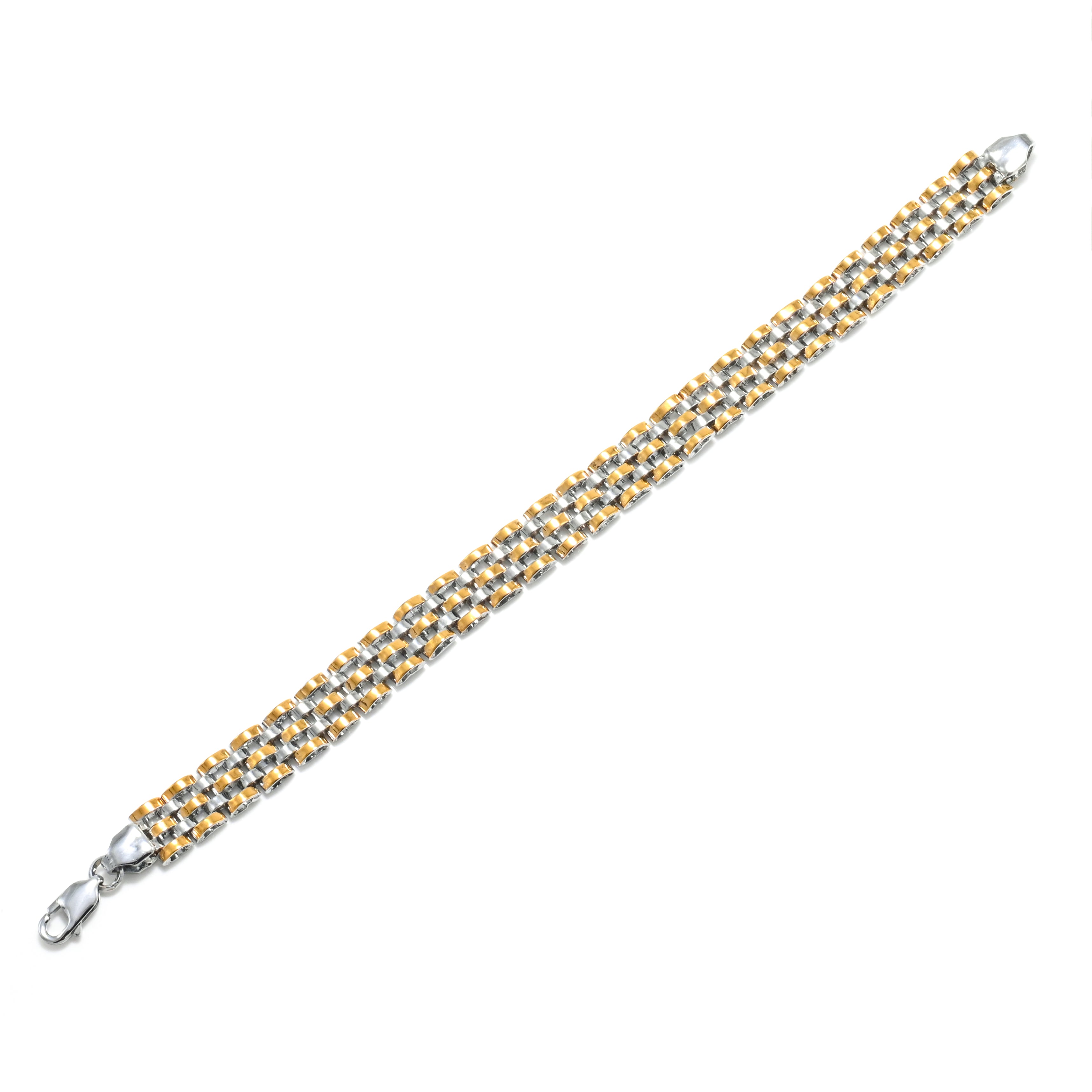 Elegant Dual-Finish Rhodium & Gold Bracelet Everyday Wear