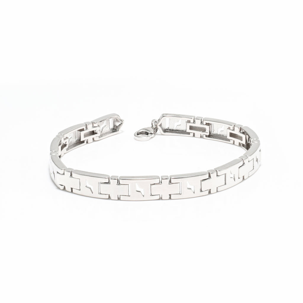 Durable Men’s Bracelet with Premium Rhodium Polish and Minimalist Jewellery