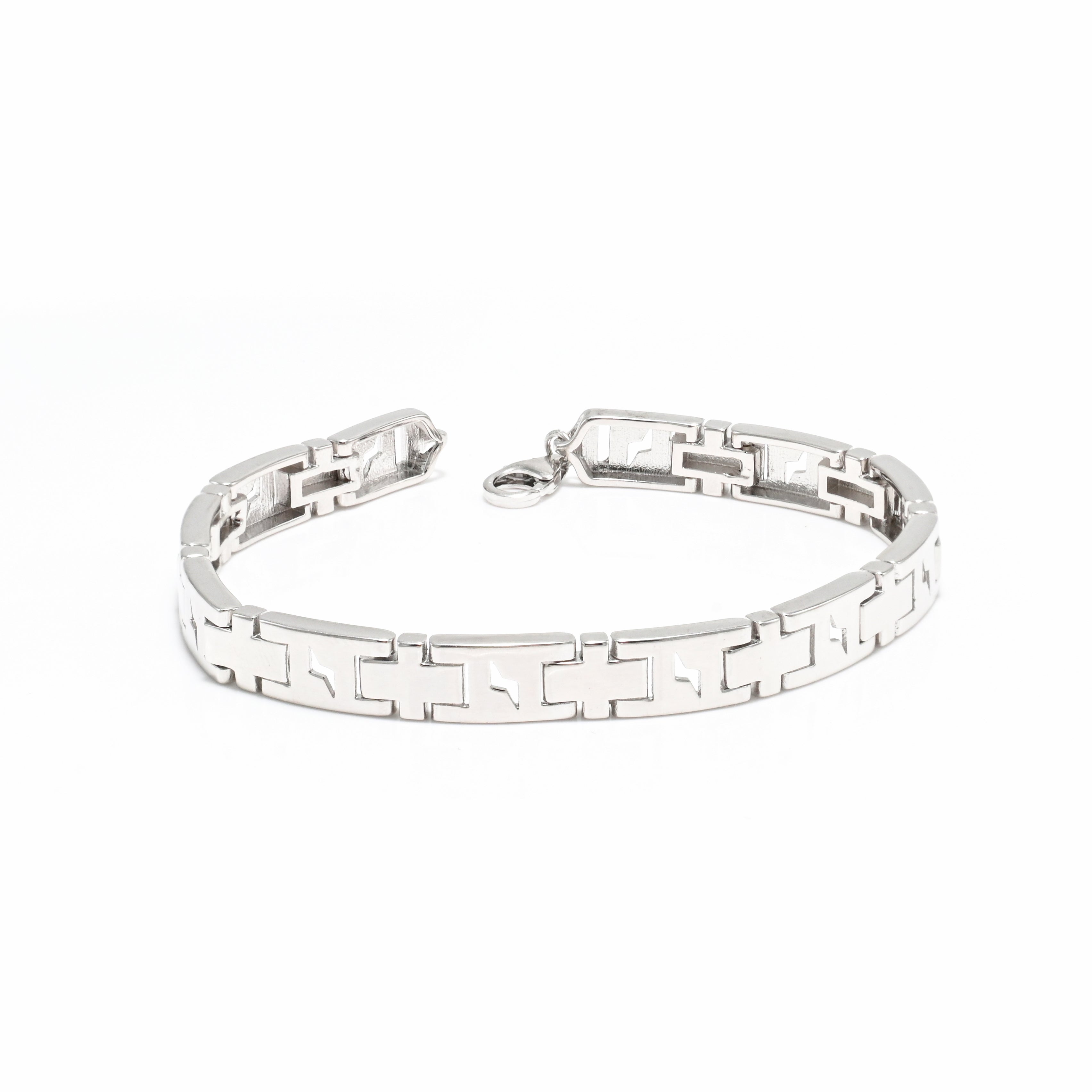 Durable Men’s Bracelet with Premium Rhodium Polish and Minimalist Jewellery