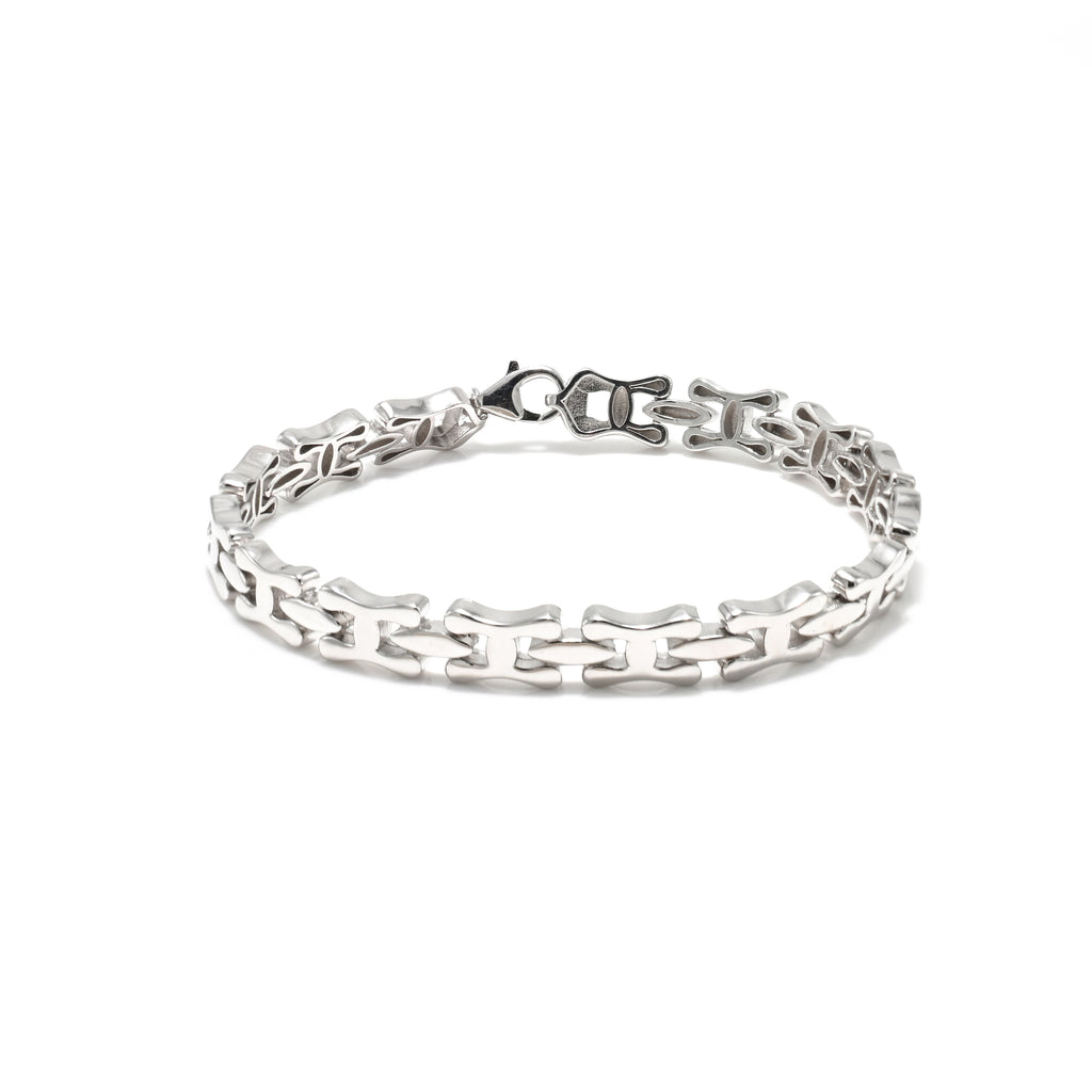 Premium Men’s Rhodium and Gold Polished Bracelet for Everyday Style