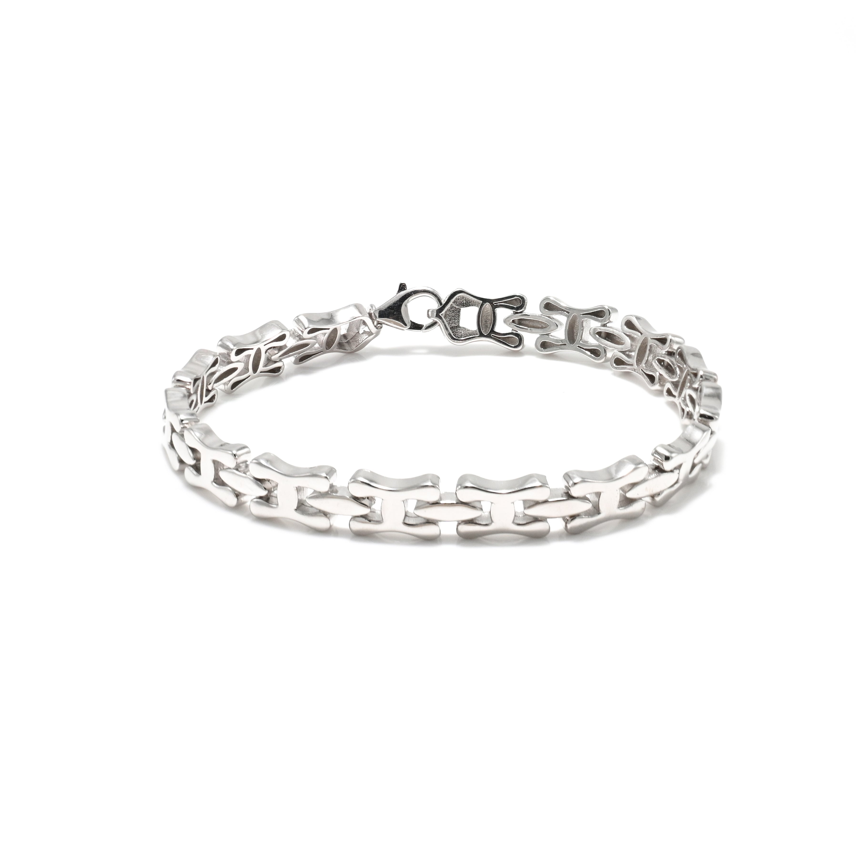 Premium Men’s Rhodium and Gold Polished Bracelet for Everyday Style