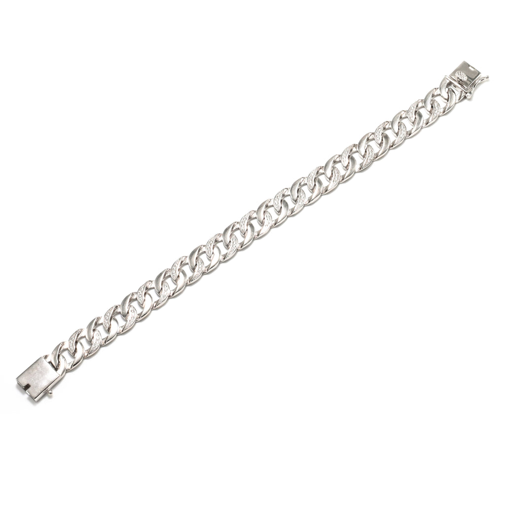 Men’s Rhodium-Polished Bracelet Crafted for Bold Everyday Style