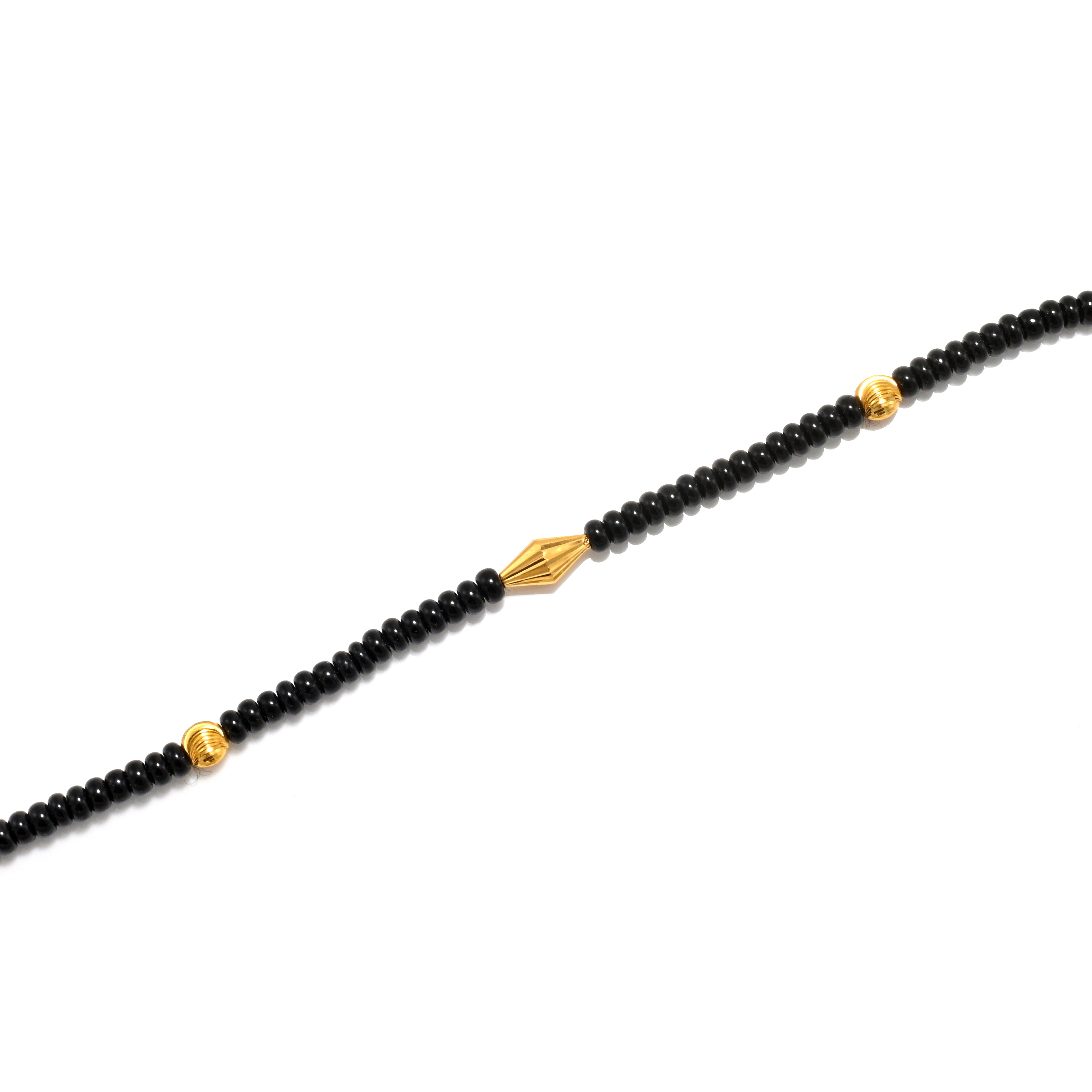 Elegant Pair of 22kt Gold Black and Golden Beads Bracelets