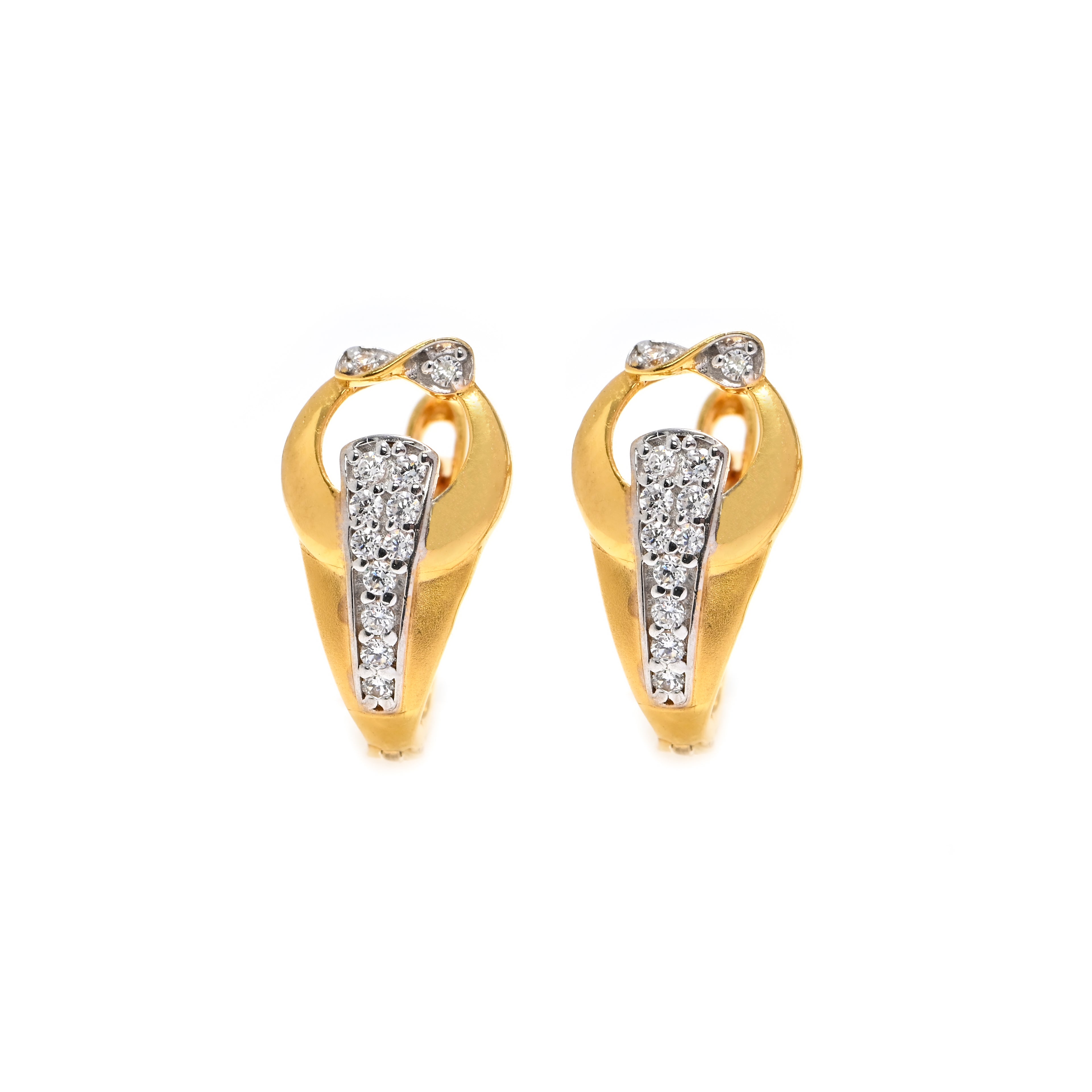 Sparkling CZ  Stud Earrings – Premium 22KT Gold Round Cut Bridal Gift