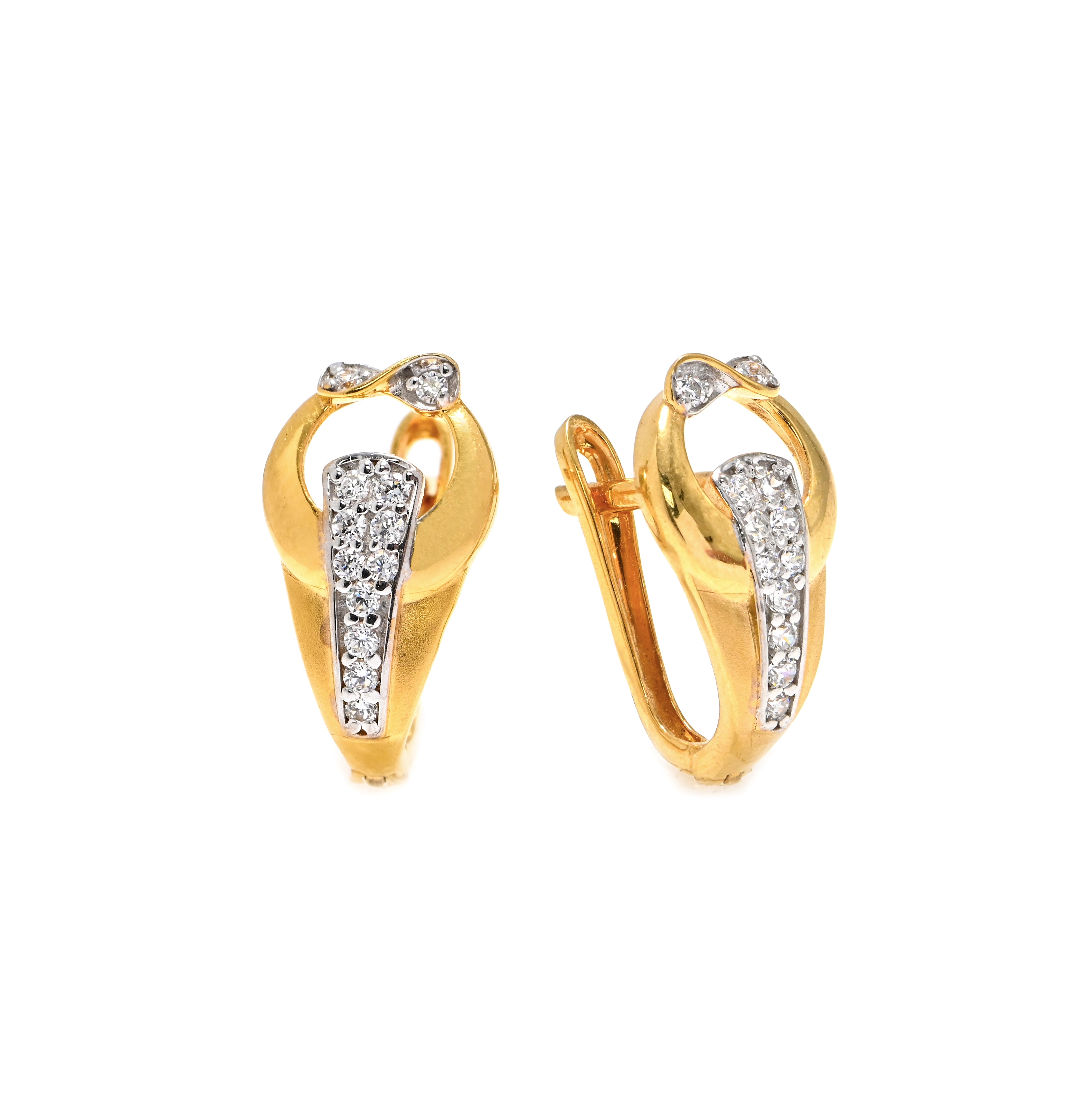Sparkling CZ  Stud Earrings – Premium 22KT Gold Round Cut Bridal Gift