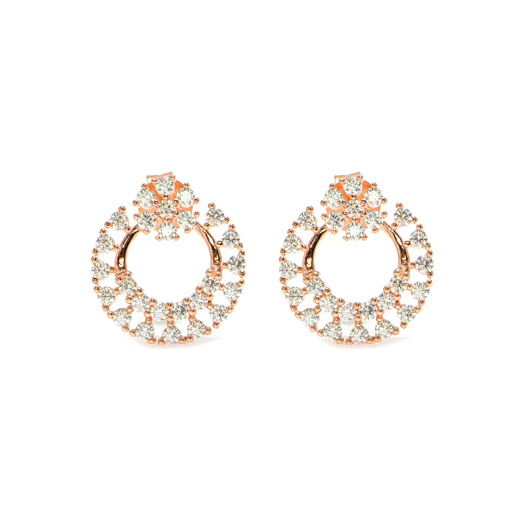 Delicate Small Moissanite Stud Earrings – Classic Round Sterling Silver Design