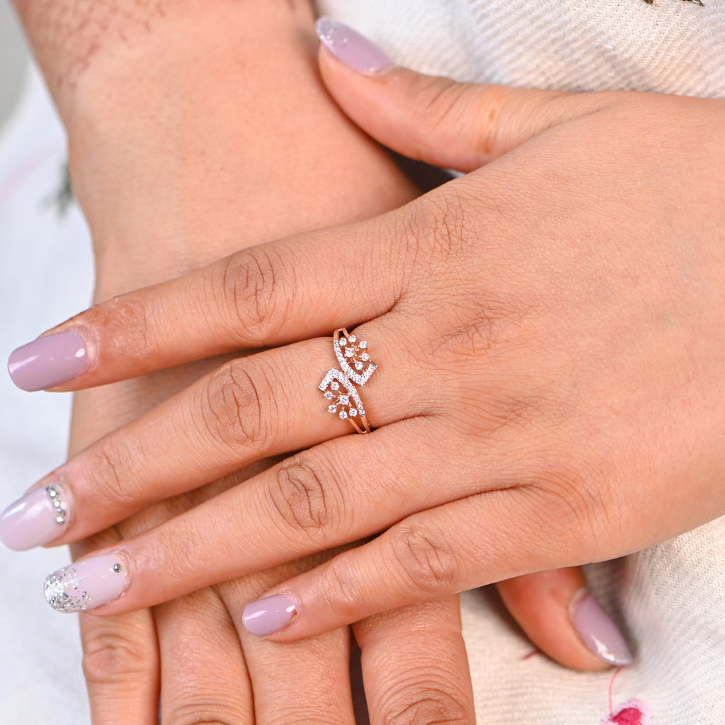 14KT Rose Gold Round Cut Diamond Solitaire Ring – Minimalist Engagement or Promise Gift