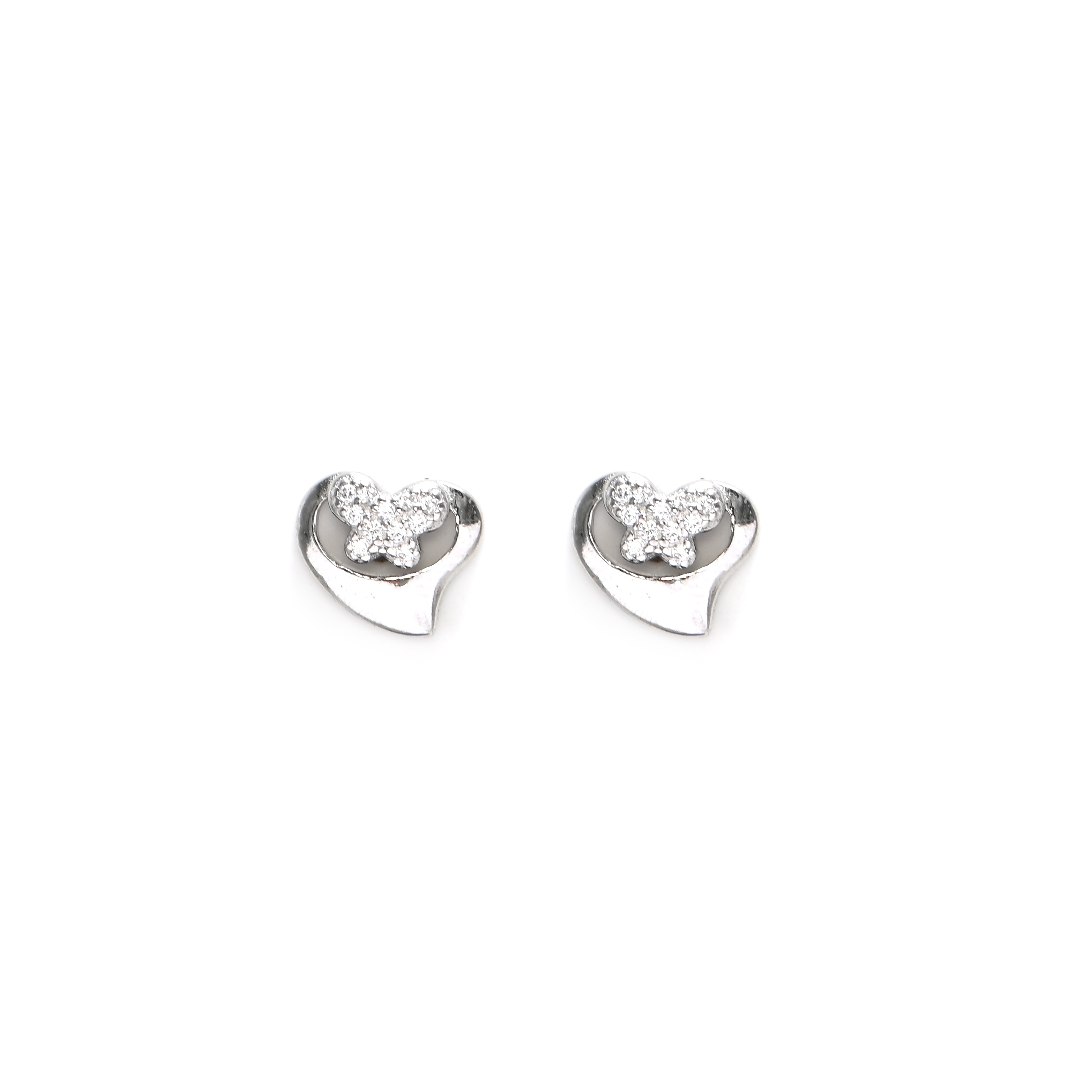 Elegant 925 Sterling Silver Round CZ Earrings – Brilliant Cut, Diamond Look, Rhodium Coated