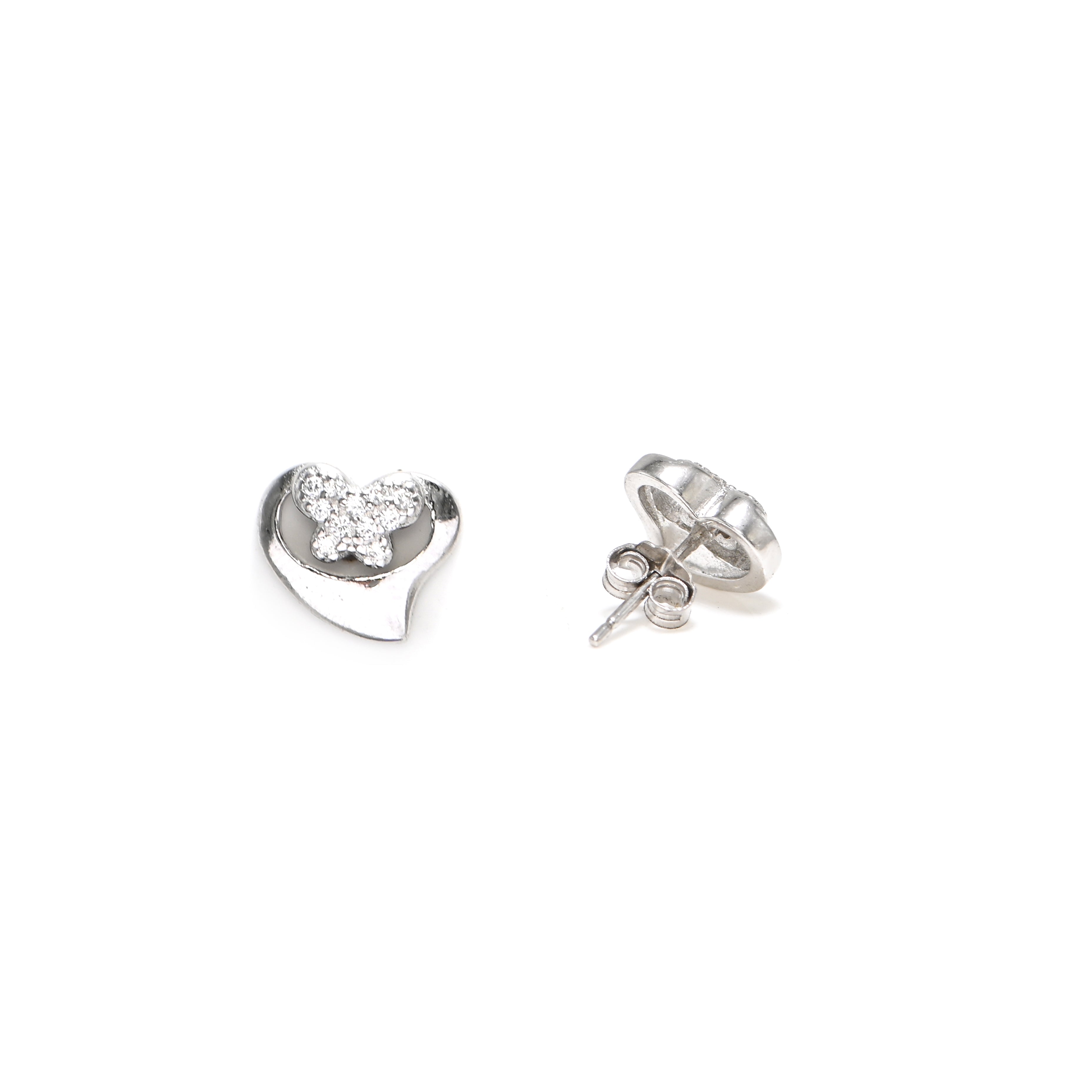 Elegant 925 Sterling Silver Round CZ Earrings – Brilliant Cut, Diamond Look, Rhodium Coated
