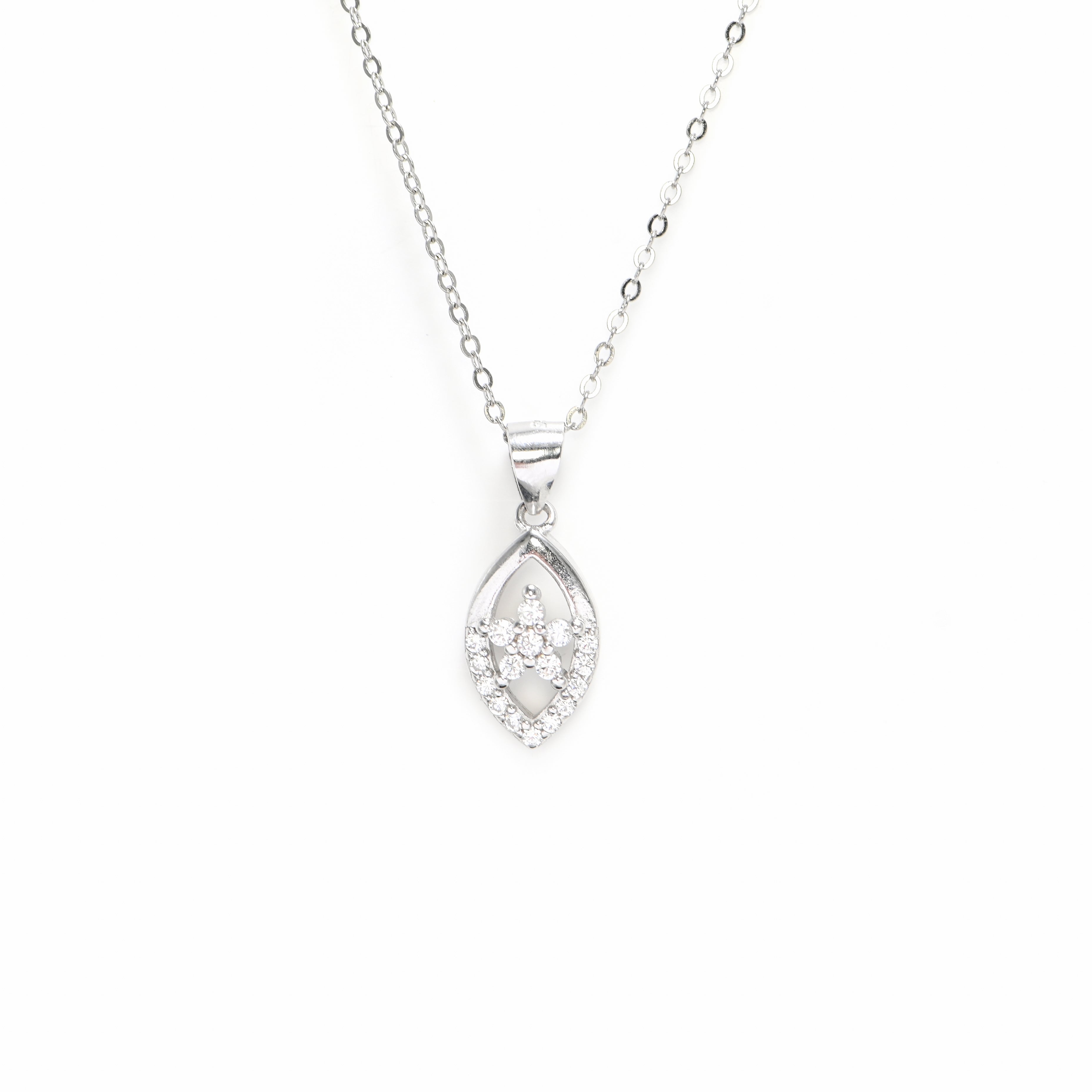 Sterling Silver Necklace Pendant with CZ Accents – Premium Design