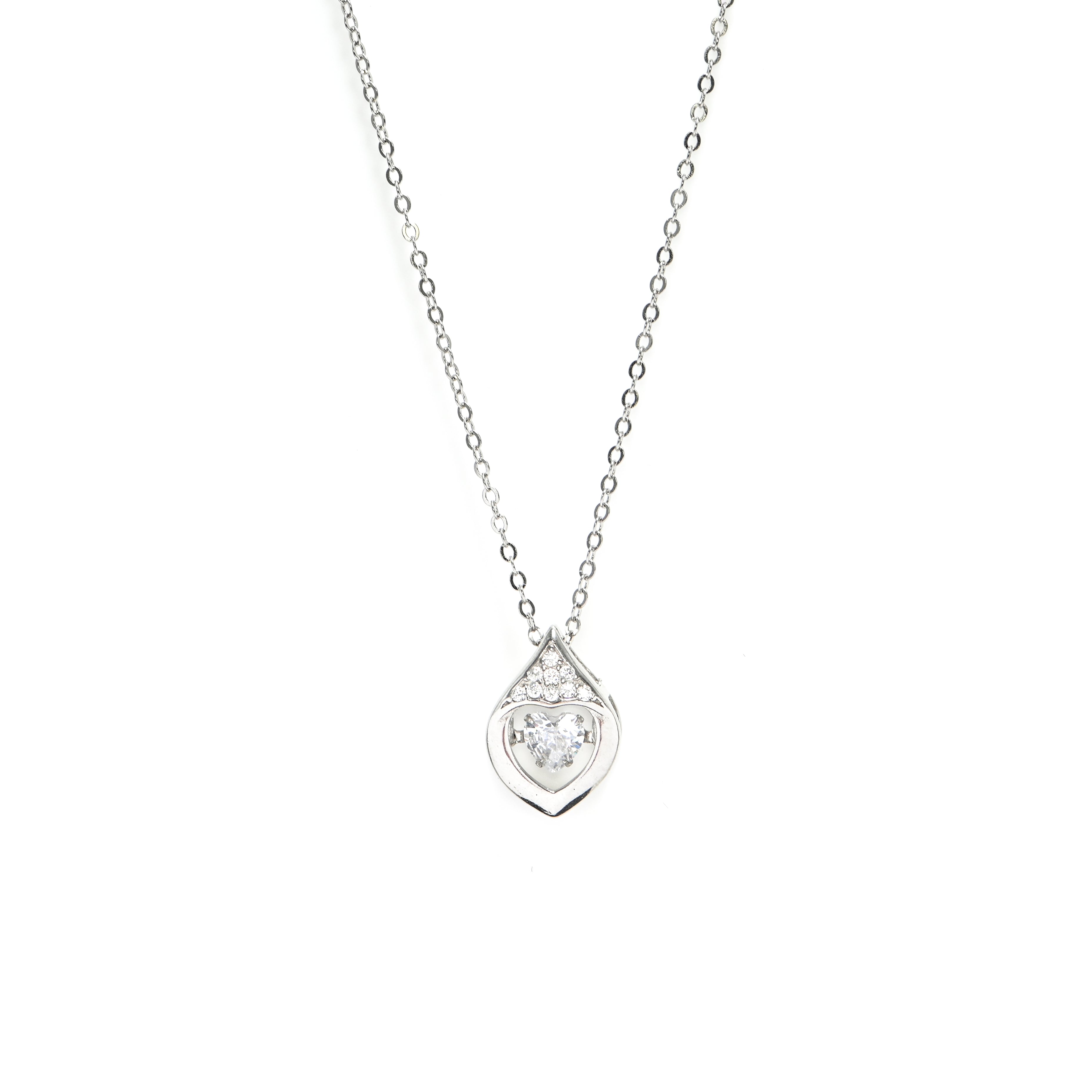 Heart Cubic Zirconia Pendant – 925 Sterling Silver Fine Jewellery