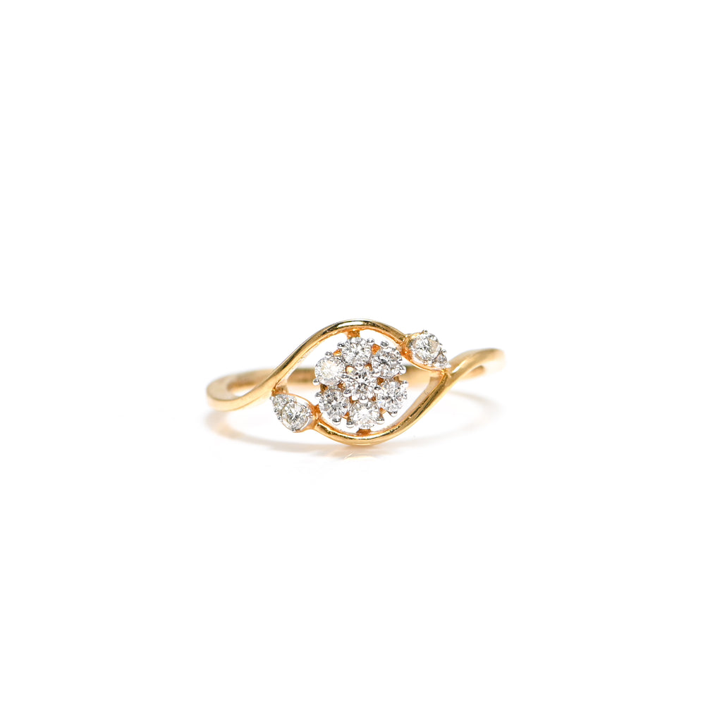 18KT Hallmark Gold IGI Certified Round Diamond Ring Party Wear