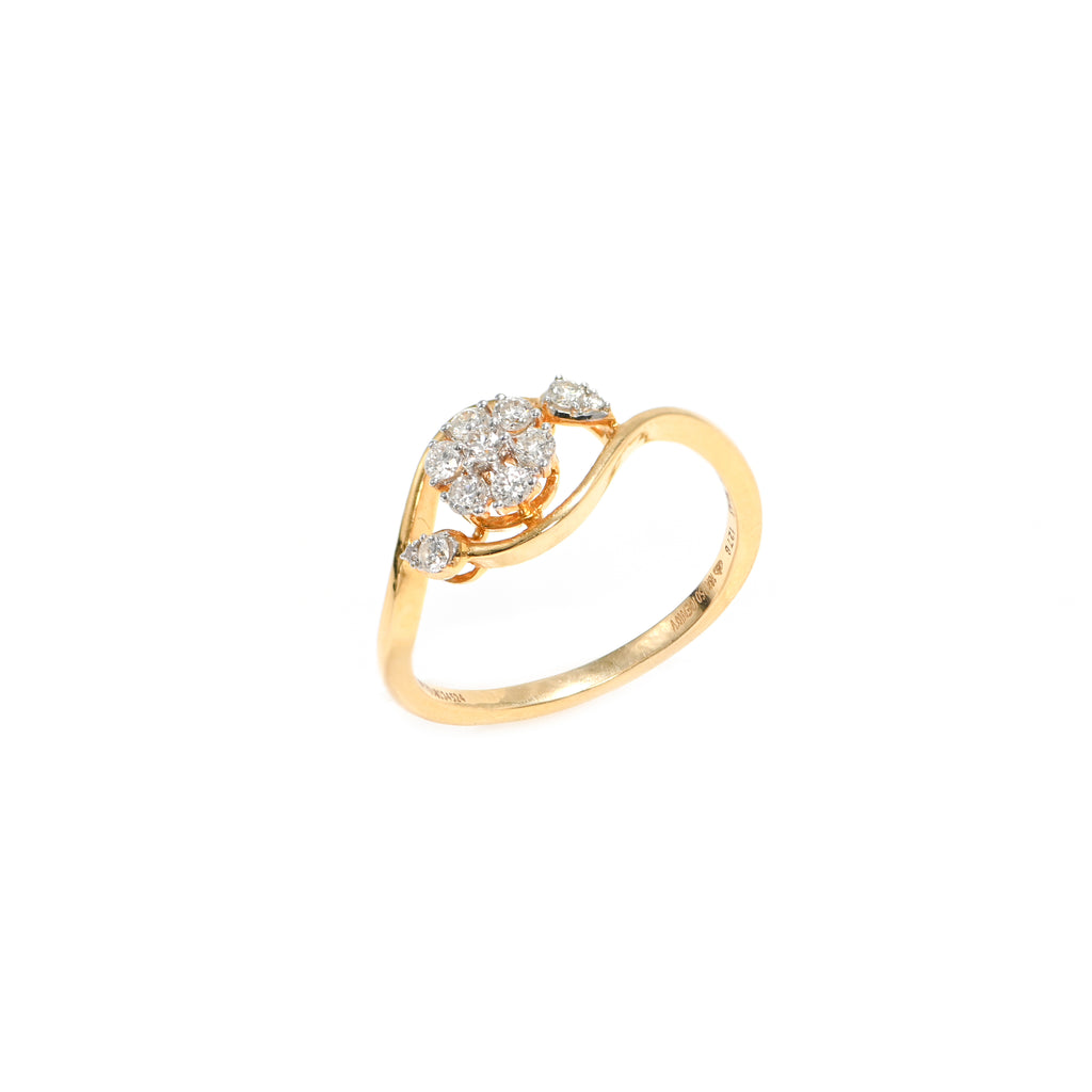 18KT Hallmark Gold IGI Certified Round Diamond Ring Party Wear