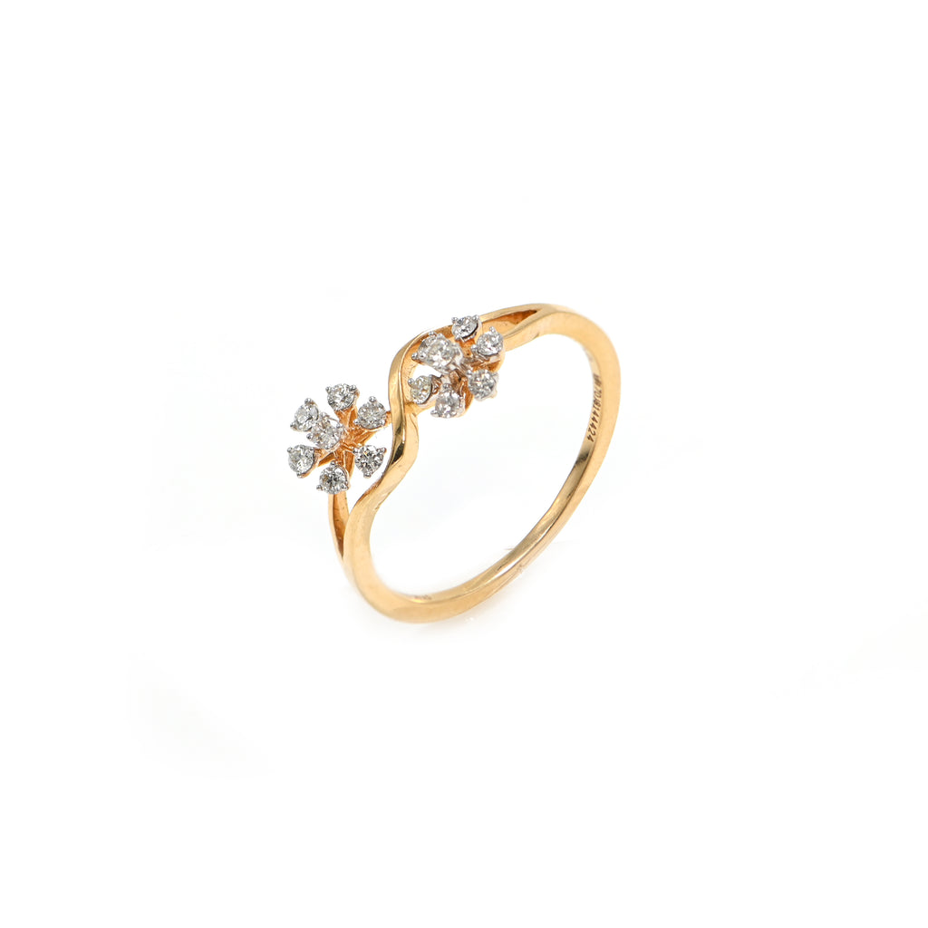 18KT Hallmark Gold IGI Certified Round Brilliant Diamond Ring with Rhodium Finish Party Wear