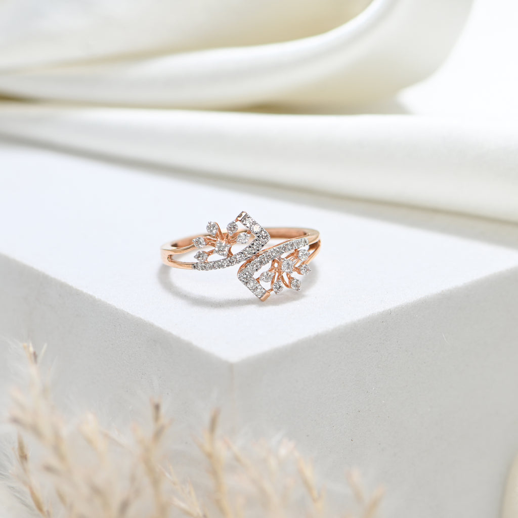14KT Rose Gold Round Cut Diamond Solitaire Ring – Minimalist Engagement or Promise Gift