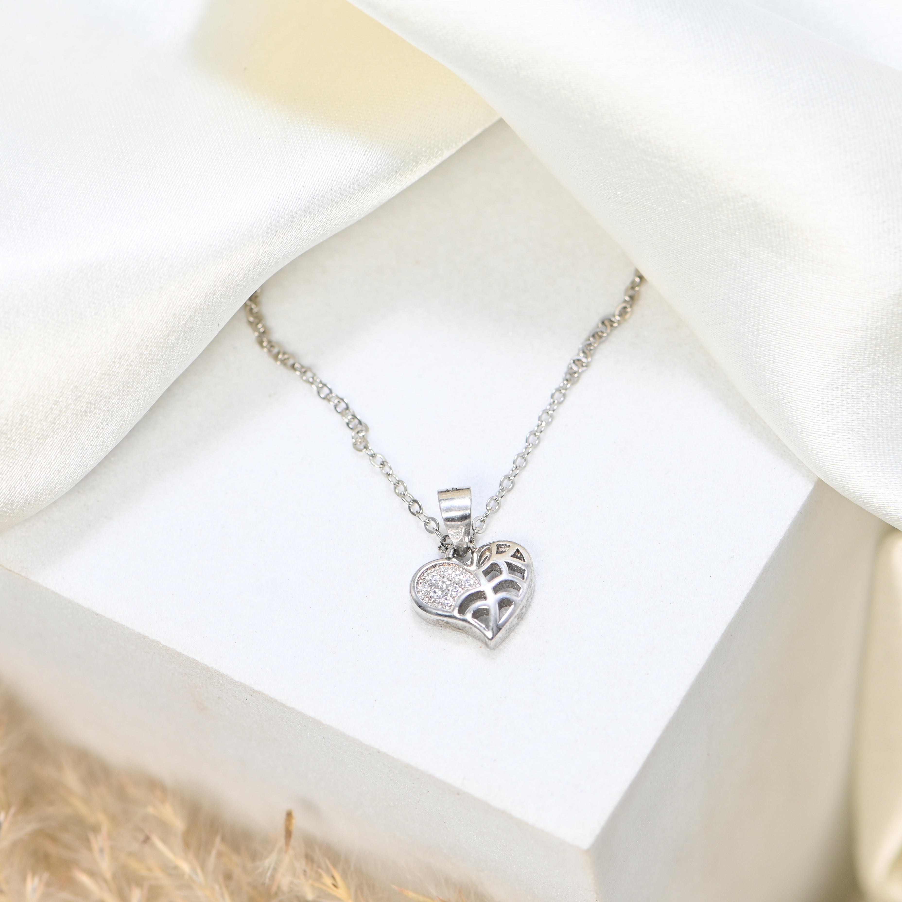 Genuine 925 Silver CZ Pendant – Rhodium Finish | Daily Wear Sterling Silver Jewellery