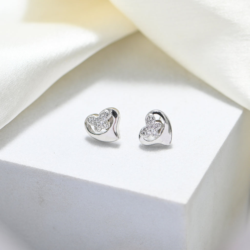 Elegant 925 Sterling Silver Round CZ Earrings – Brilliant Cut, Diamond Look, Rhodium Coated