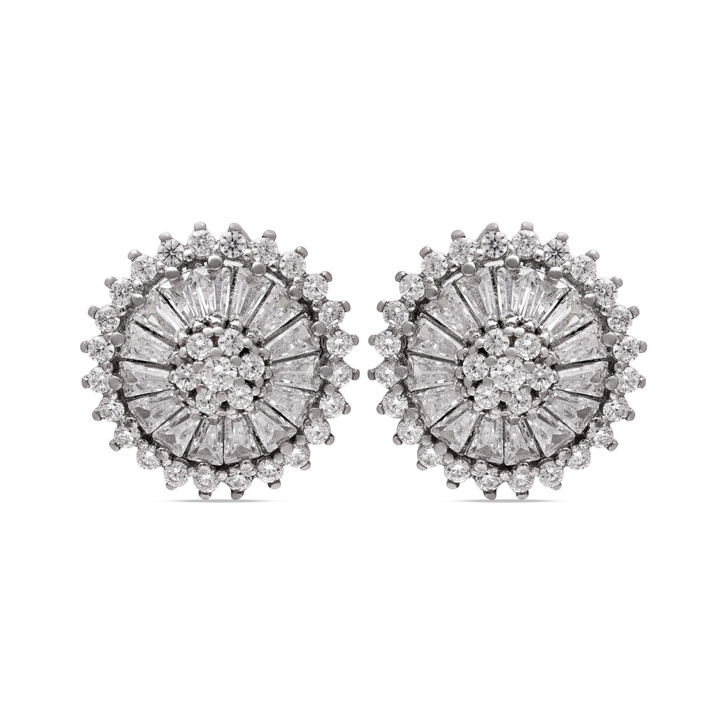 925 Sterling Silver Cubic Zirconia Earrings | Square Princess Cut Studs