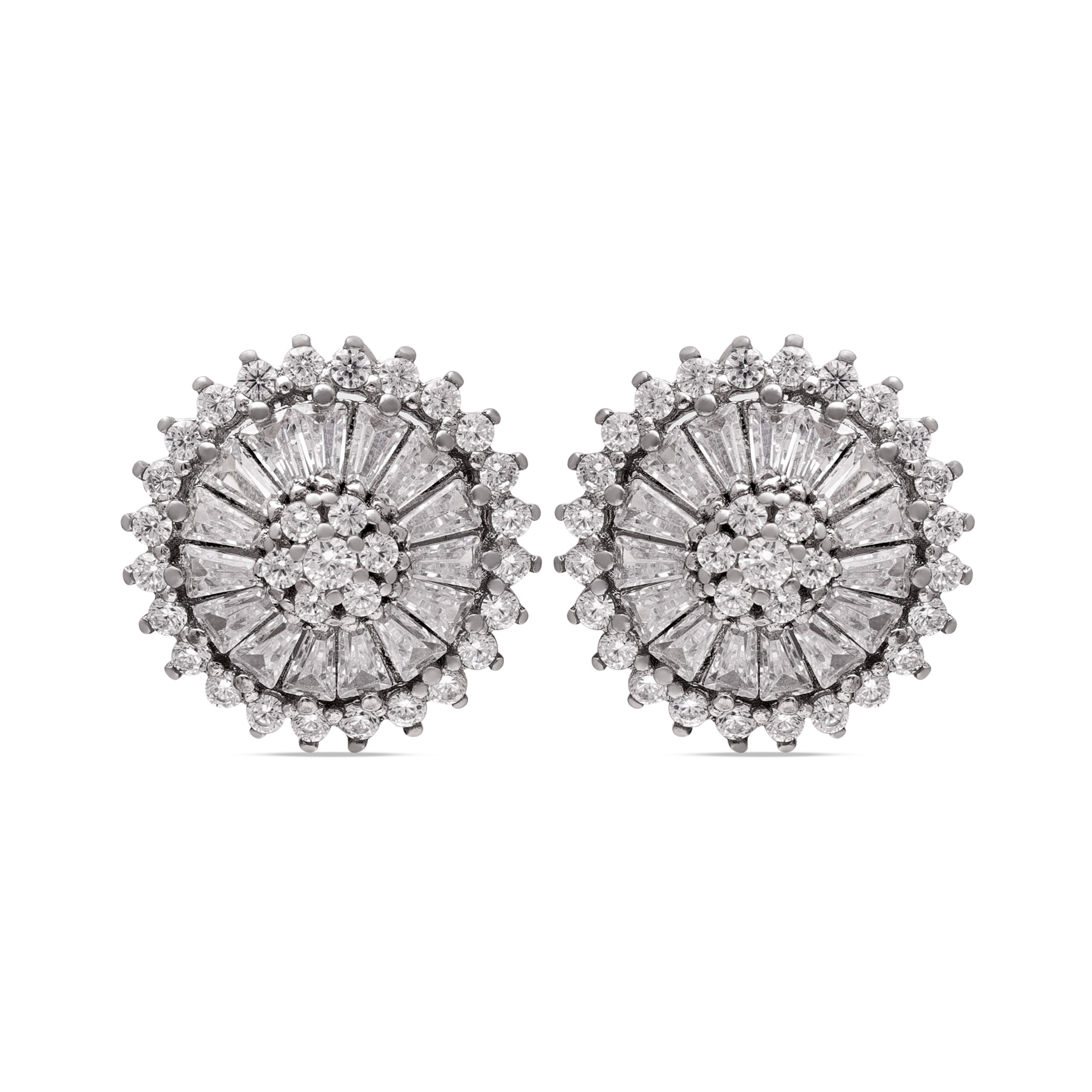 925 Sterling Silver Cubic Zirconia Earrings | Square Princess Cut Studs