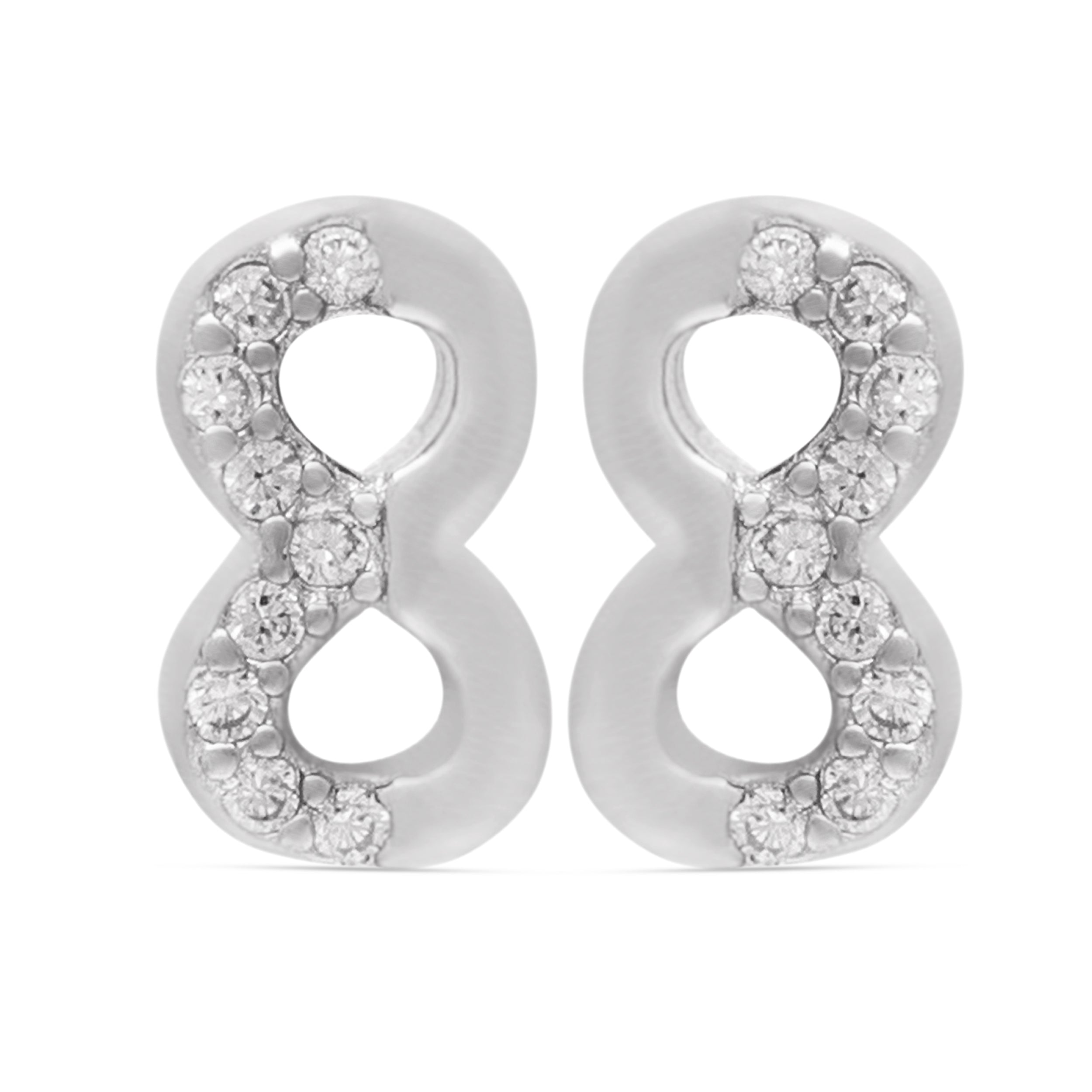 925 Sterling Silver Infinity Earrings | Cubic Zirconia Studs
