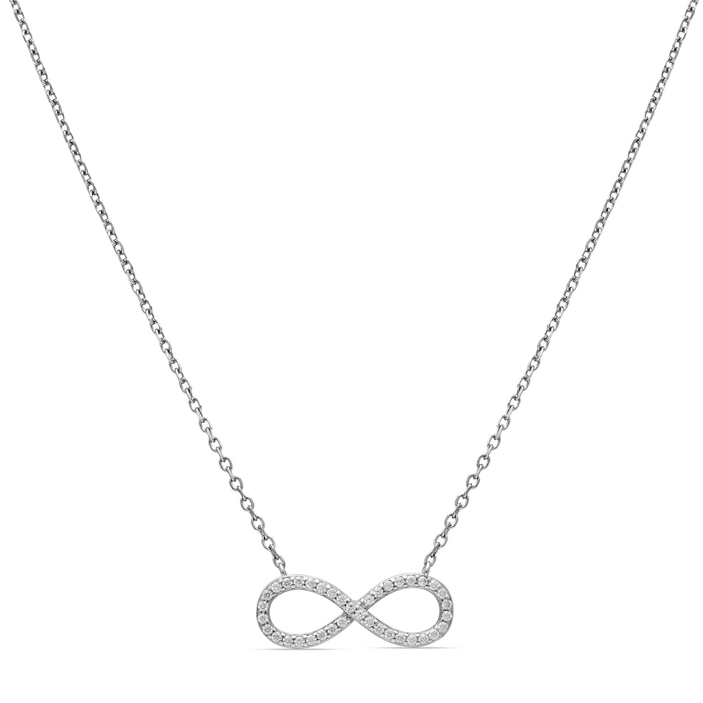 925 Sterling Silver Infinity Necklace| Dainty CZ Infinity Pendant necklace