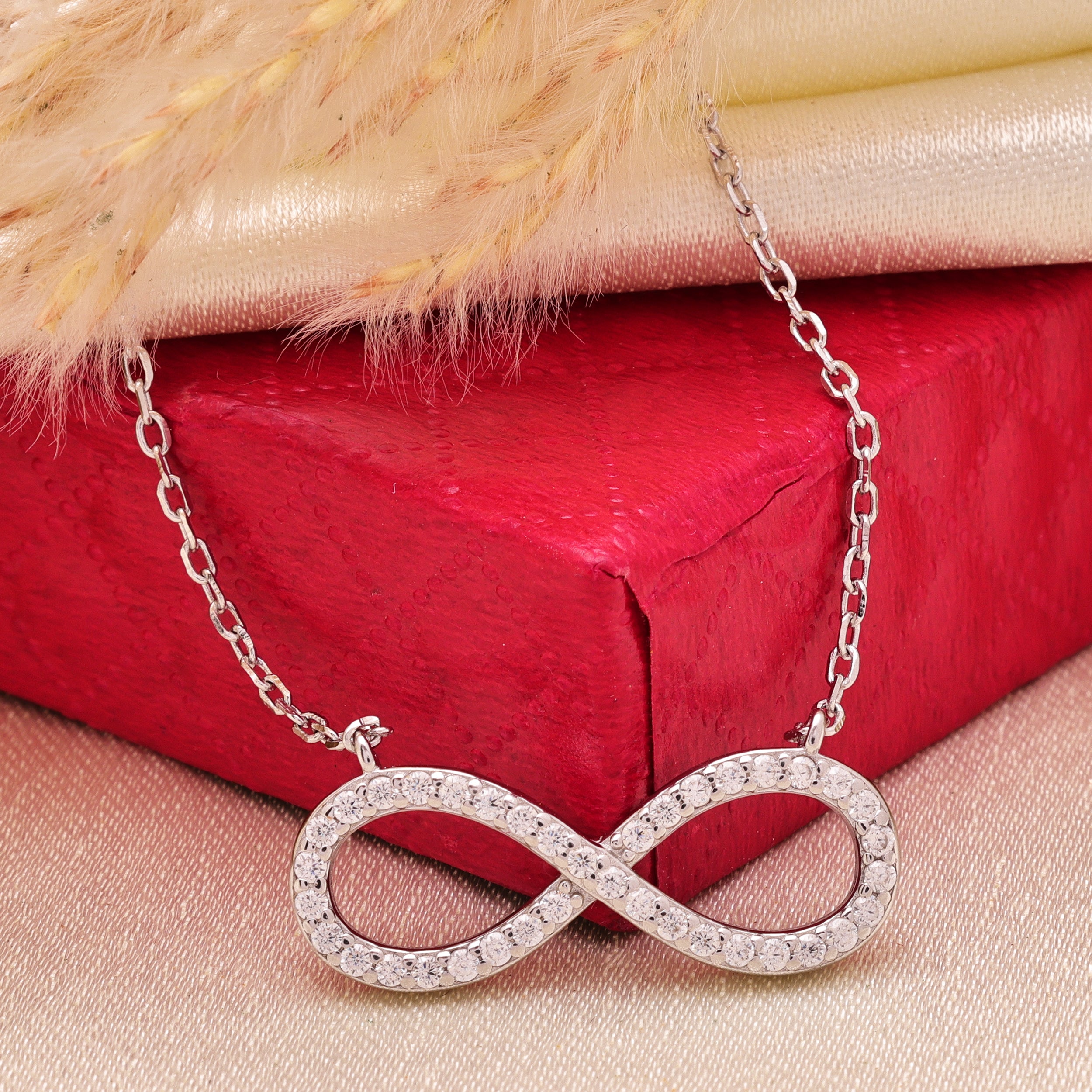 925 Sterling Silver Infinity Necklace| Dainty CZ Infinity Pendant necklace