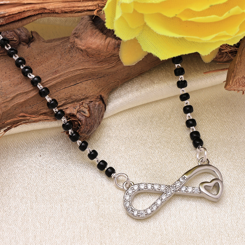 925 Sterling Silver Mangalsutra | Princess & Brilliant Cut CZ