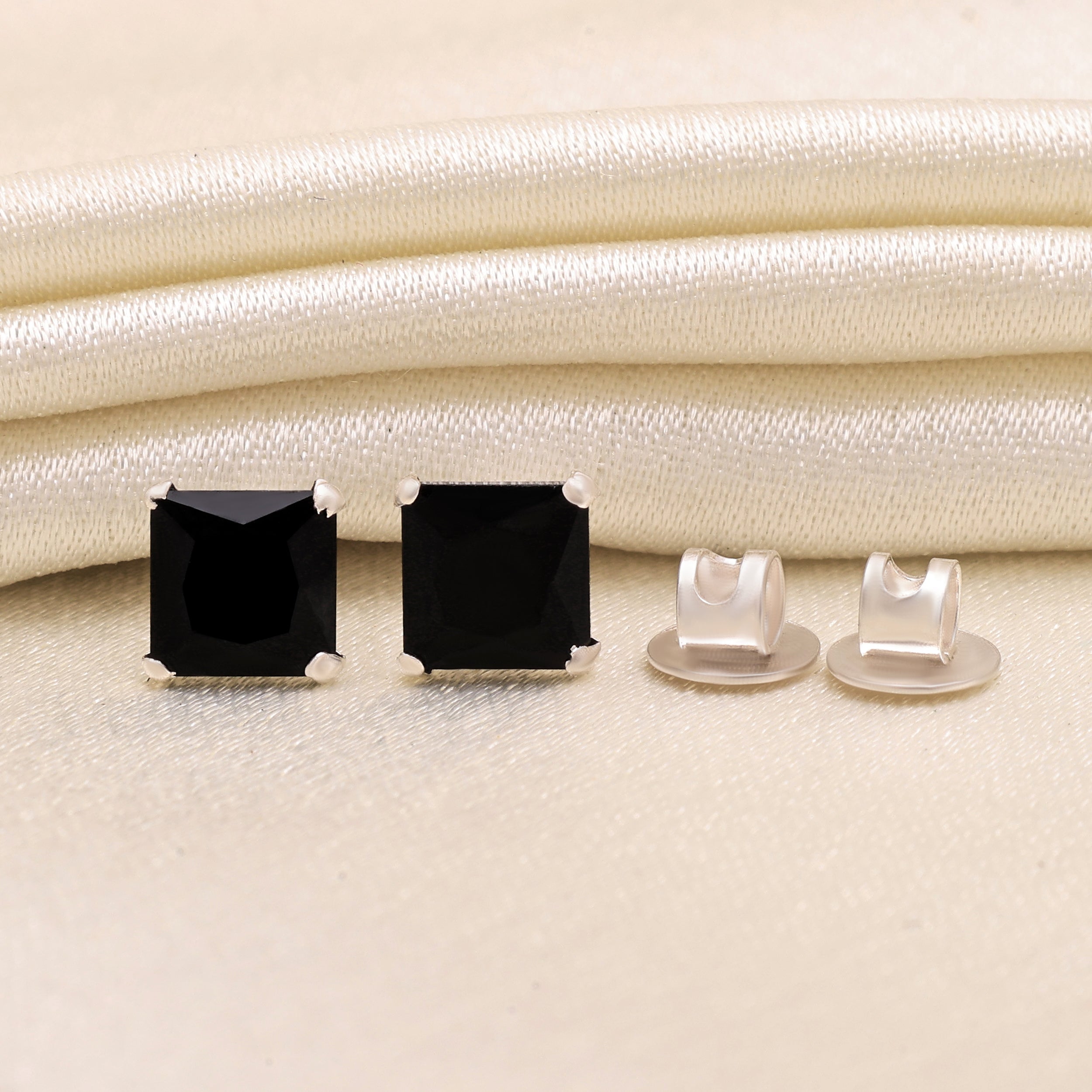 925 Sterling Silver Square Princess CZ Stud Earrings - Elegant CZ Jewelry