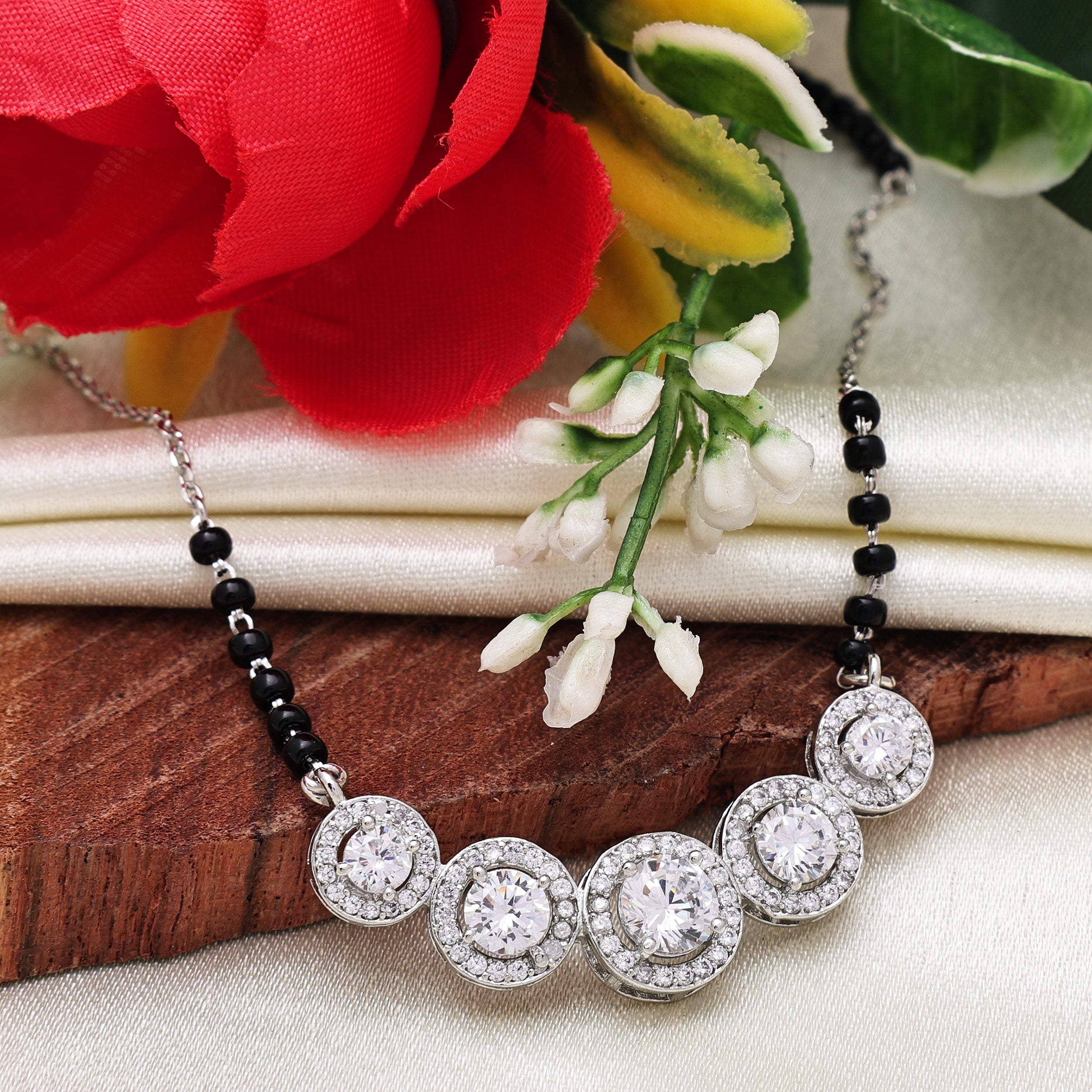 Indian 925 Sterling Silver Mangalsutra Necklace