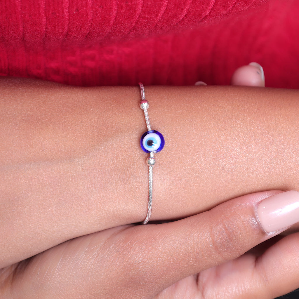 925 Sterling Silver Evil Eye Bracelet – Sophisticated, Polished & Timeless Design