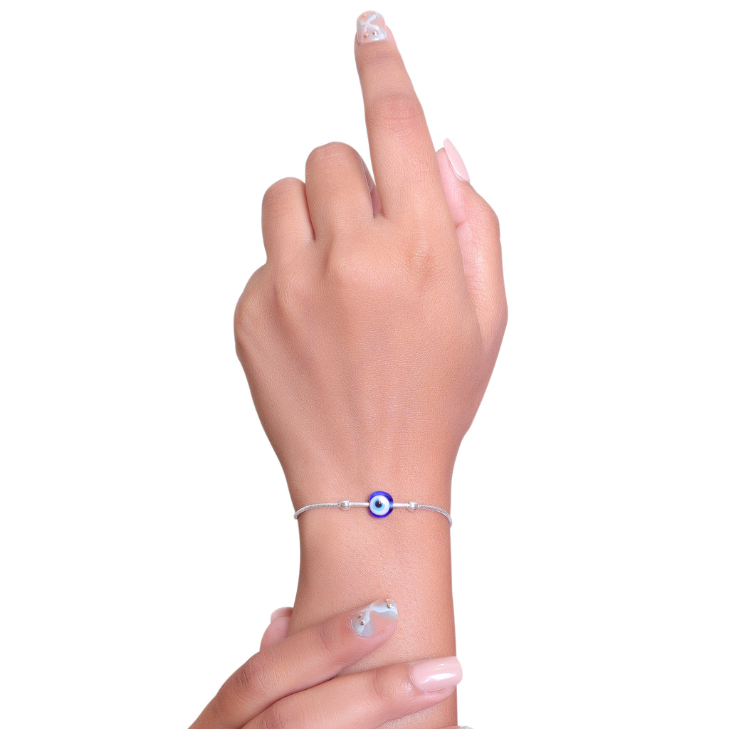 925 Sterling Silver Evil Eye Bracelet – Sophisticated, Polished & Timeless Design