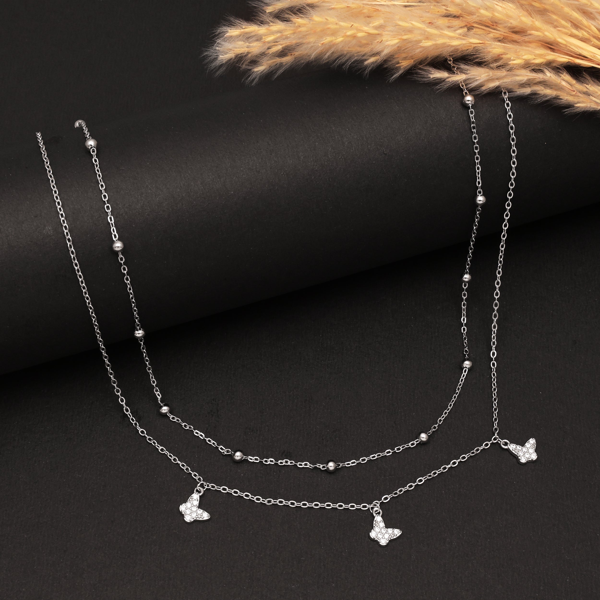 925 Sterling Silver Dainty Butterfly Charm Necklace | Silver Necklace