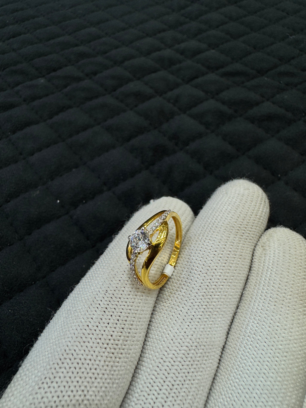 Beautiful 14/18KT Gold Ring with Brilliant Round Cut Cubic Zirconia for Women Gift for Wedding