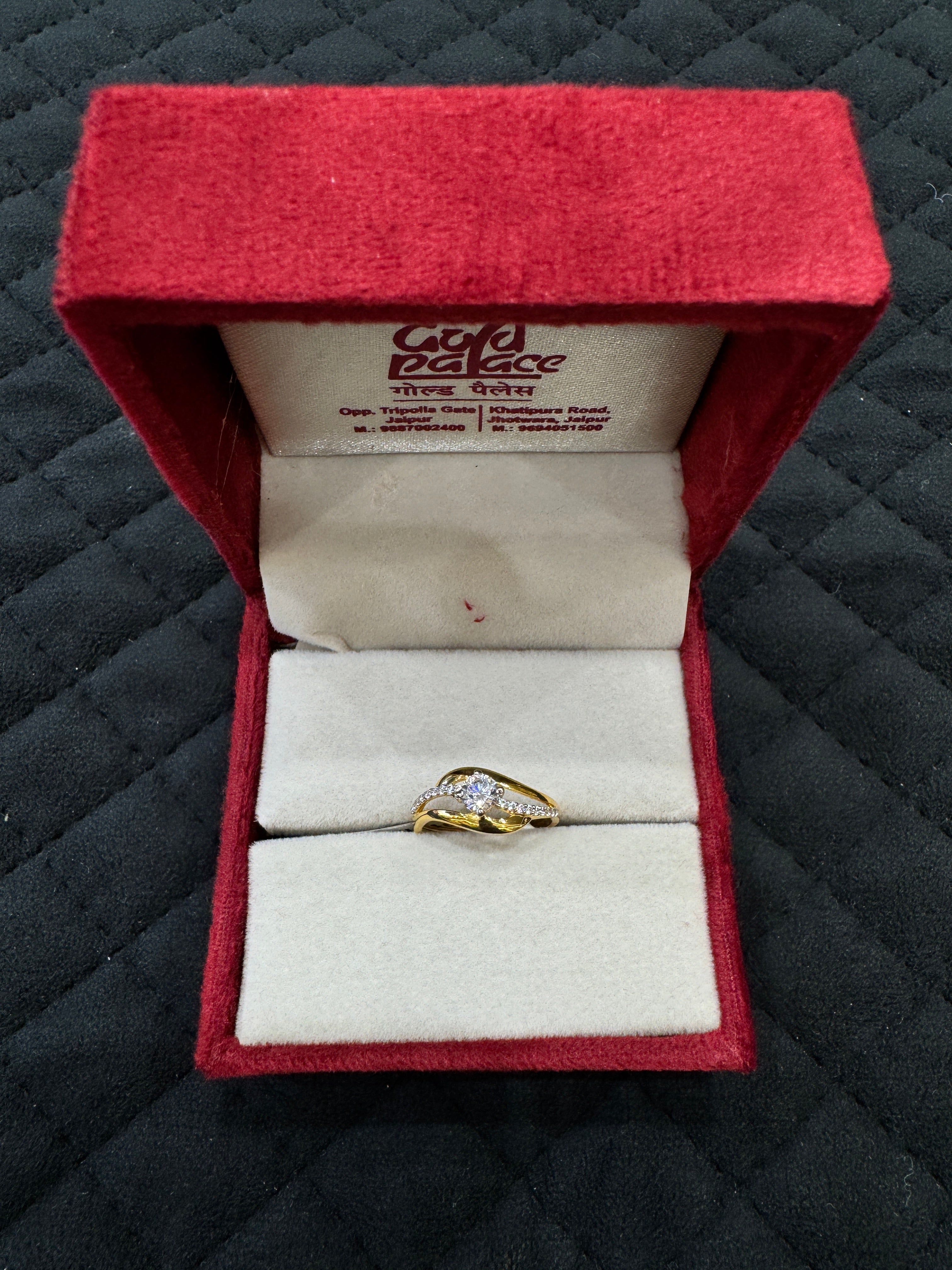 Beautiful 14/18KT Gold Ring with Brilliant Round Cut Cubic Zirconia for Women Gift for Wedding