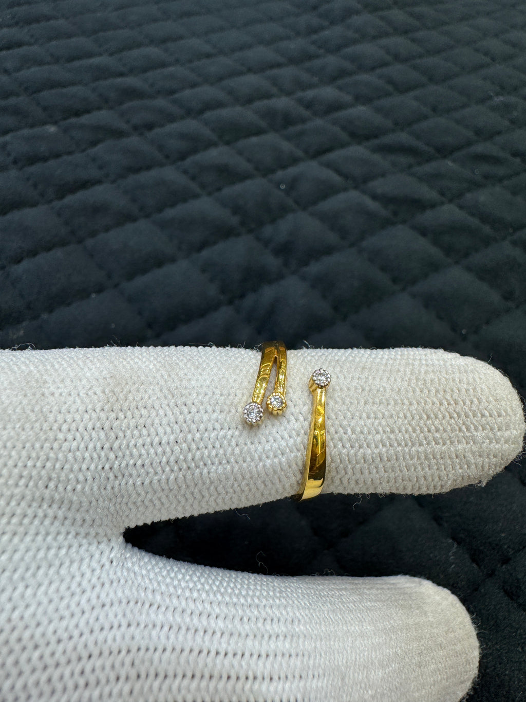 Statement 14/18KT Gold Ring with Brilliant Round Cut Cubic Zirconia for Women Cocktail Ring