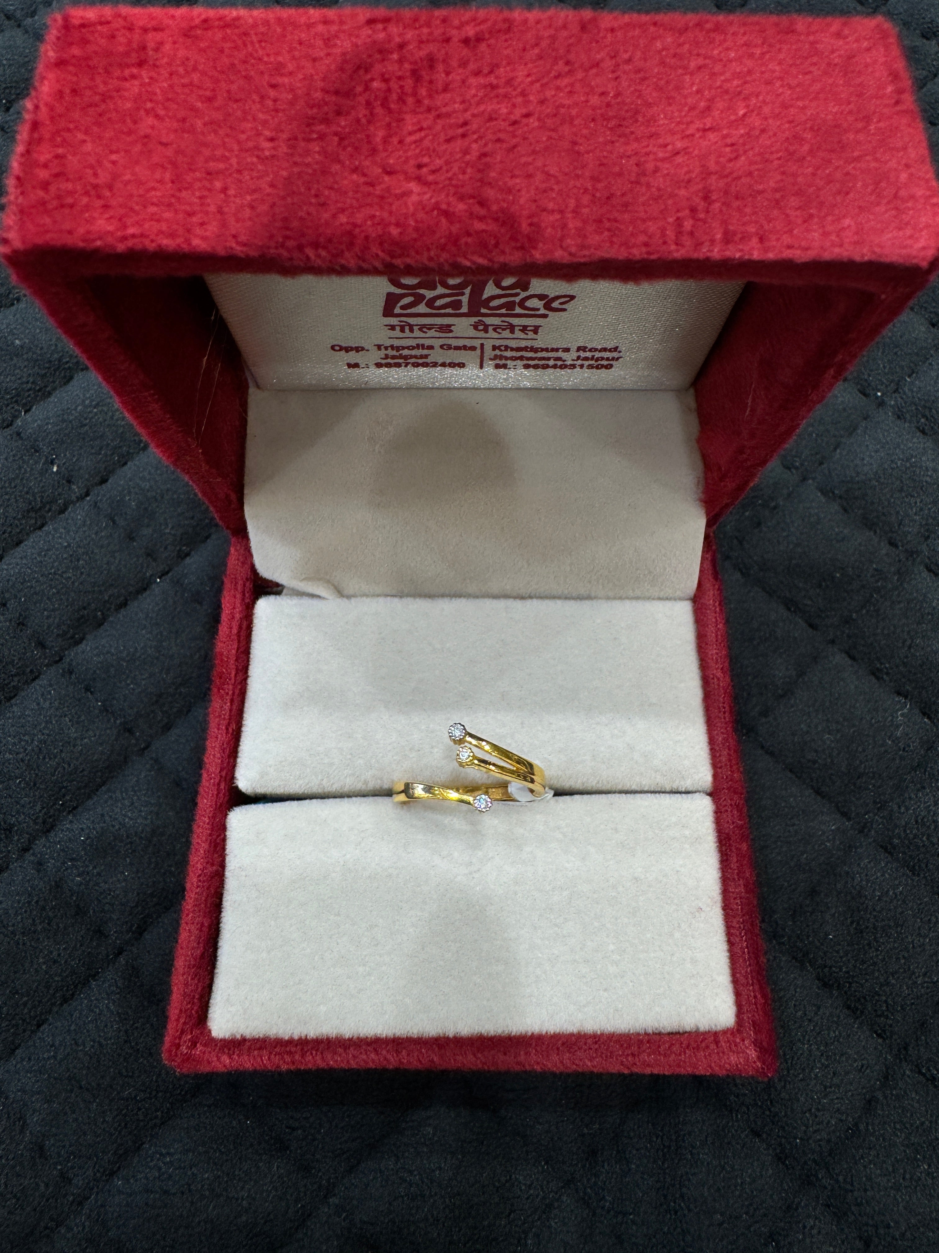 Statement 14/18KT Gold Ring with Brilliant Round Cut Cubic Zirconia for Women Cocktail Ring