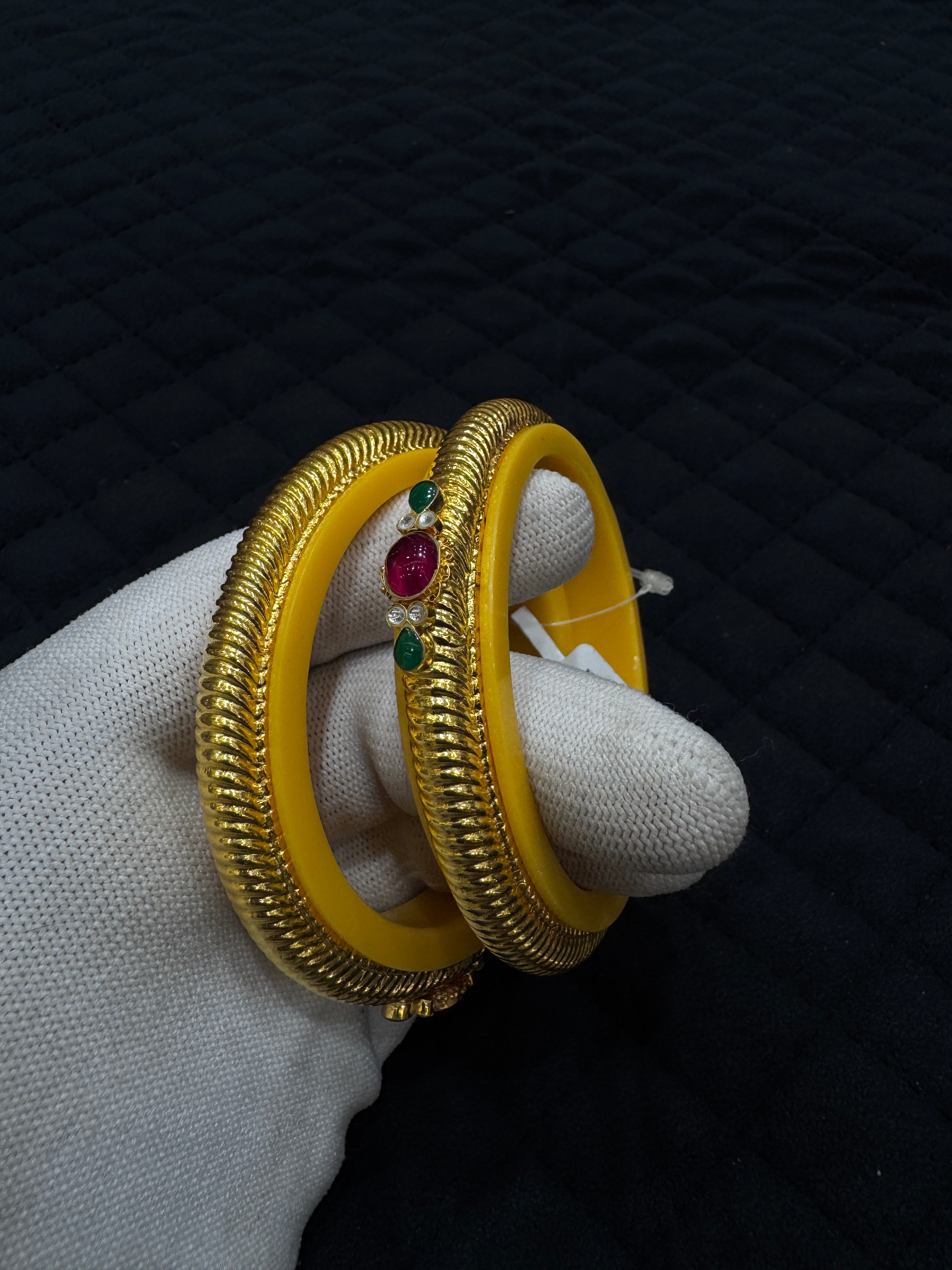 22KT HUID Gold Bangle Set, Minimal Traditional Jewelry