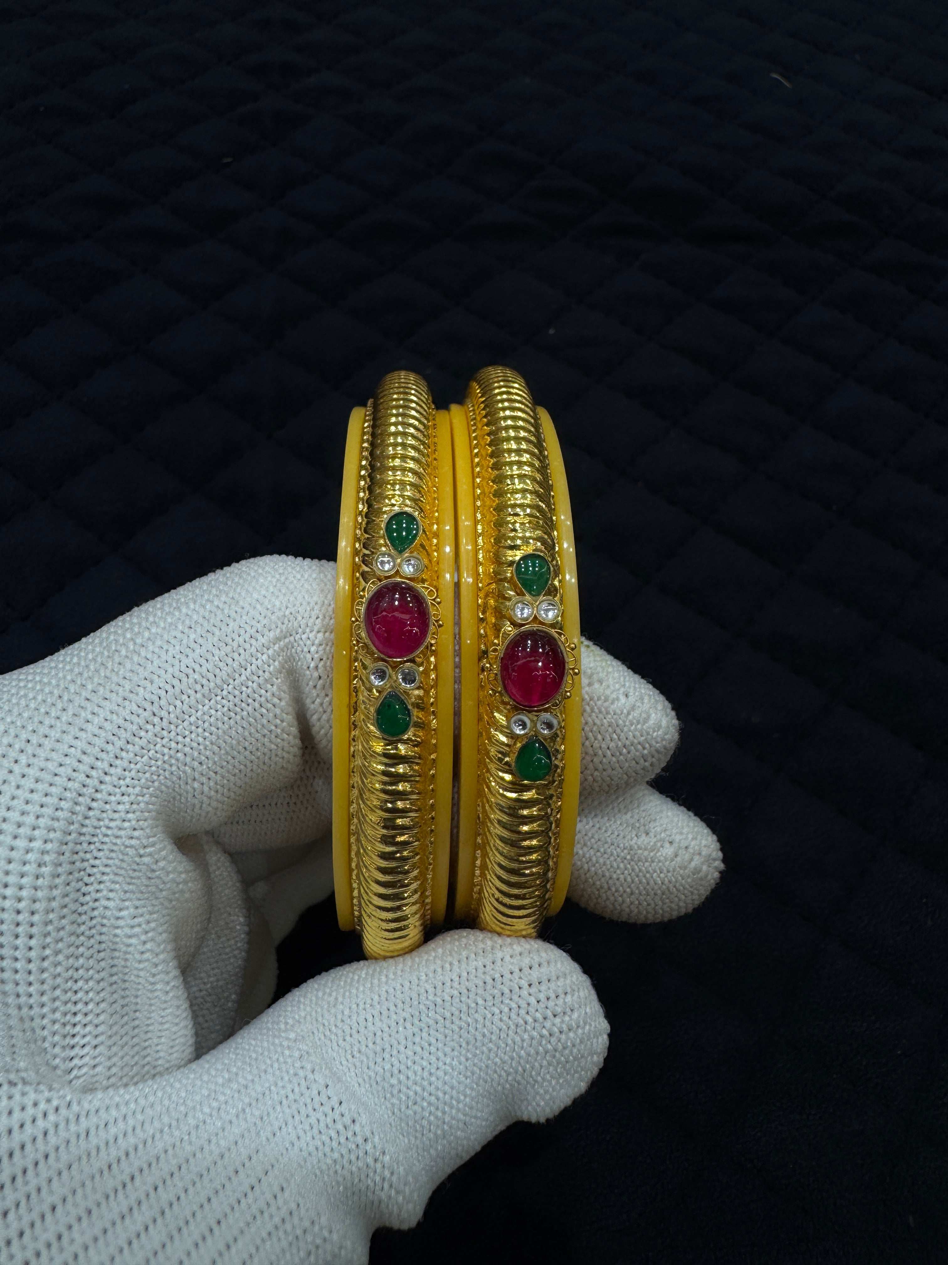 22KT HUID Gold Bangle Set, Minimal Traditional Jewelry