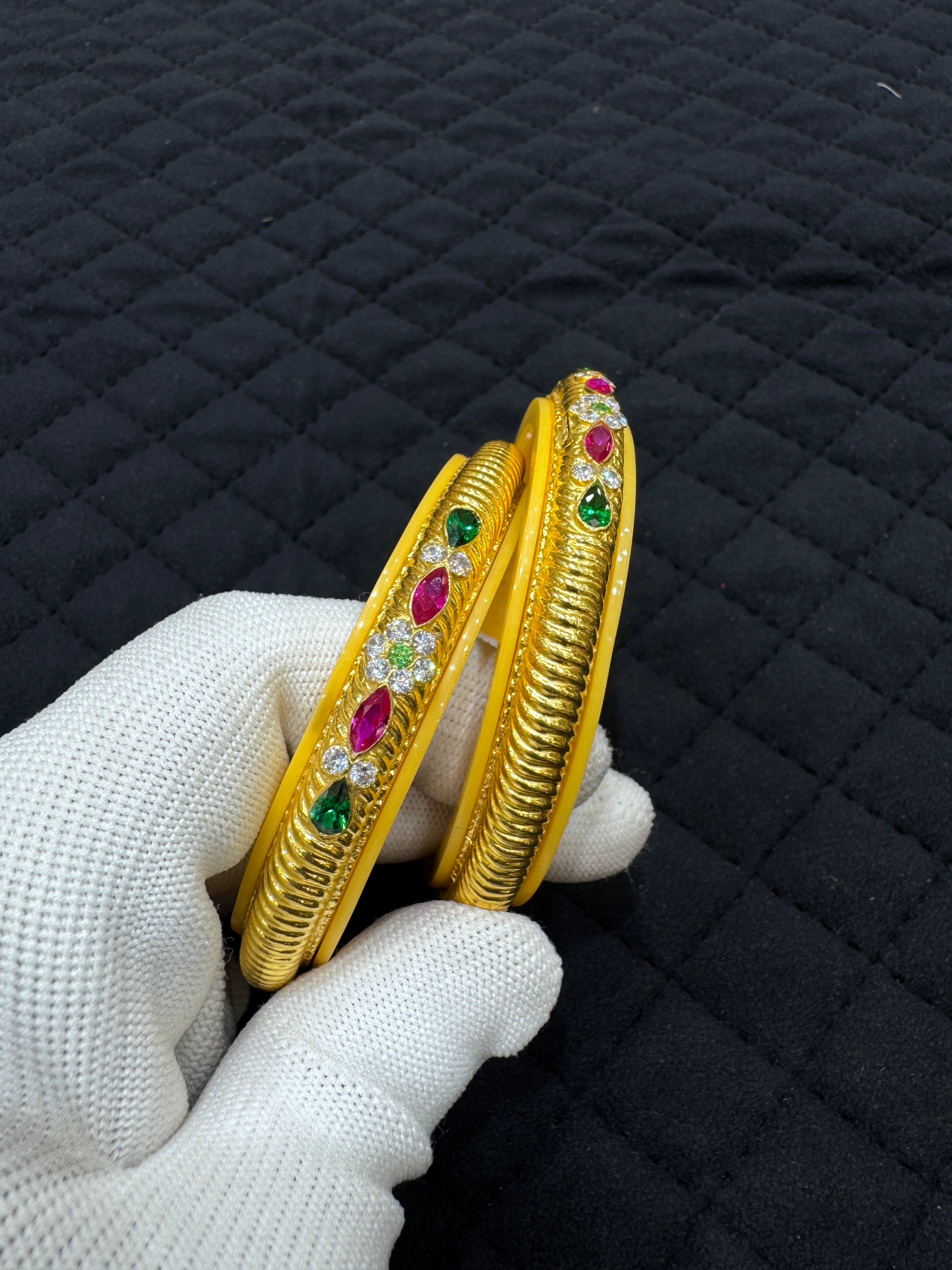 22KT Gold Bangles Set of 2, Traditional Bangle Gift for Her